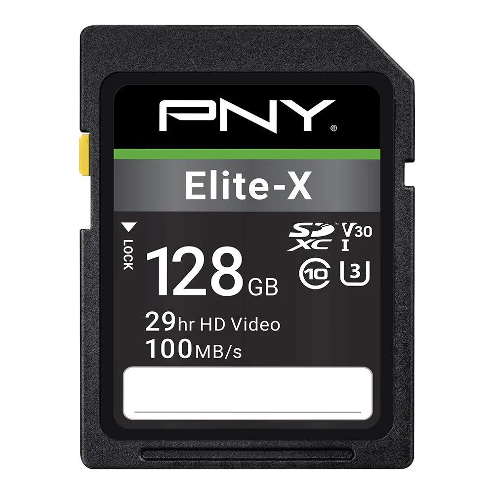 PNY 128GB Elite-X Class 10 U3 V30 SDXC Flash Memory Card