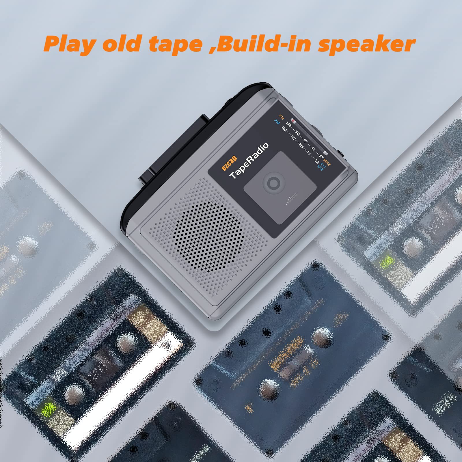 Portable Cassette Players, AM FM Radio Walkman Cassette Player, Built-in Speaker, 2AA Battery or USB Power Supply - Image 6
