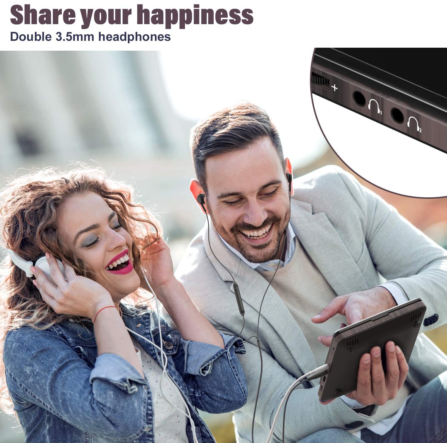 Portable CD Player with Speakers 2000mAh Rechargeable CD Player Portable with Double 3.5mm Headphones Jack,Small Anti-Shock Personal CD Player for Car Aux or Home Music Player 806-Red - Image 7