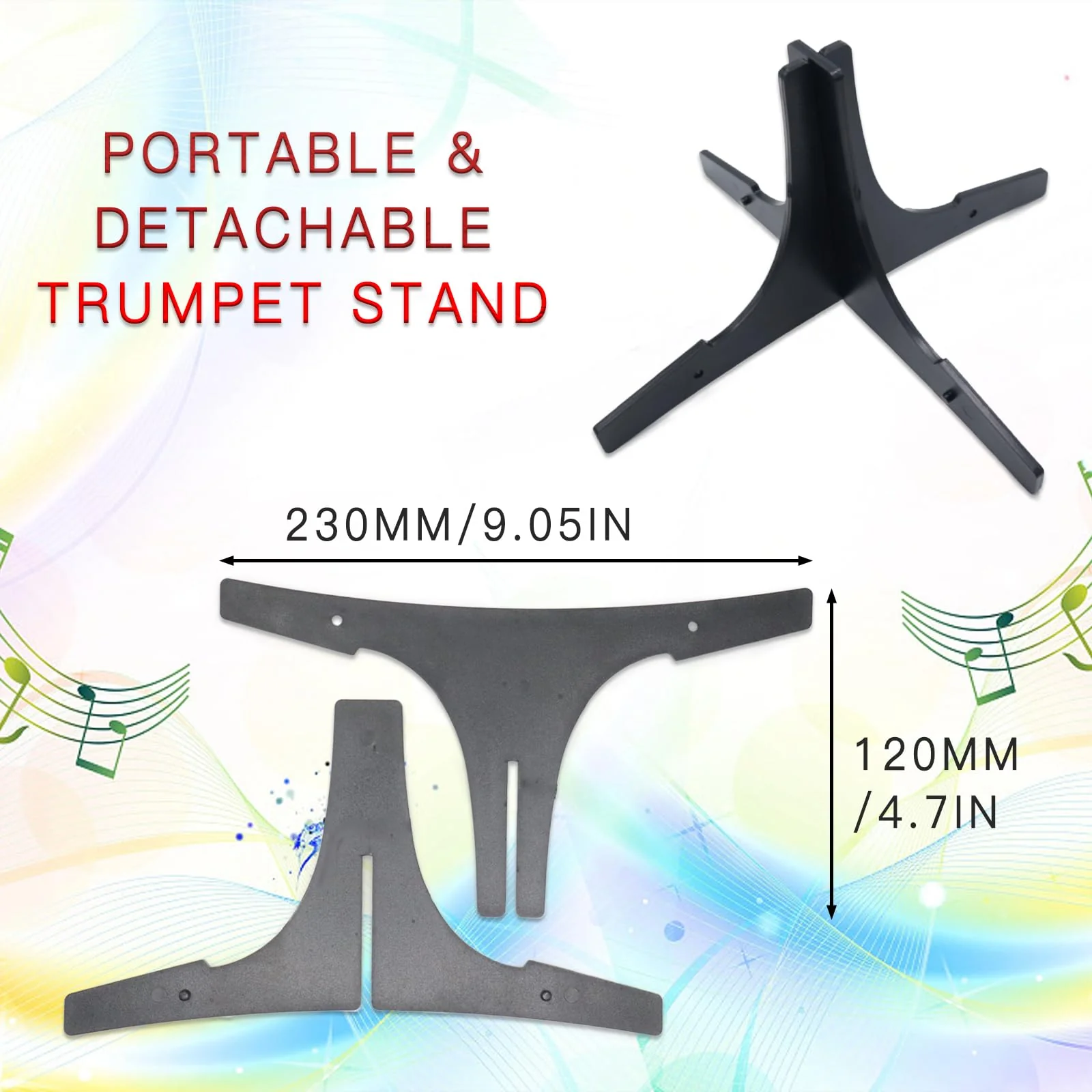Portable & Detachable Trumpet Stand - Versatile Tripod Holder Stand for Trumpet, Cornet & Other Brass Instruments - Compact & Reliable for Musicians on the Go - Image 2