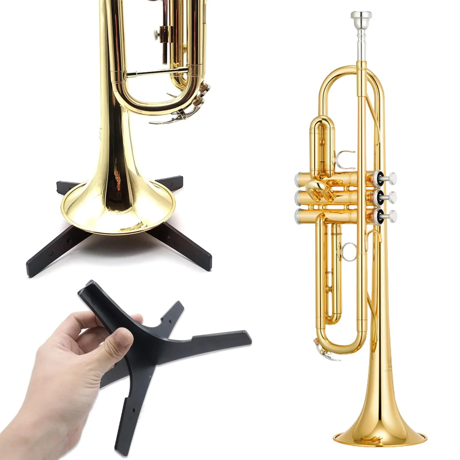 Portable & Detachable Trumpet Stand - Versatile Tripod Holder Stand for Trumpet, Cornet & Other Brass Instruments - Compact & Reliable for Musicians on the Go - Image 4