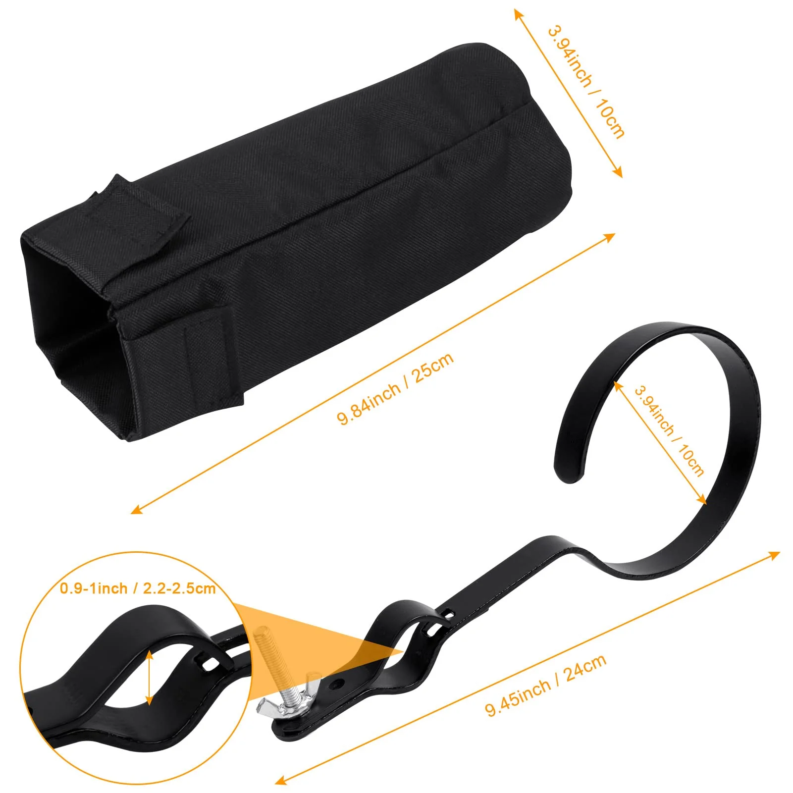 Portable Drumstick Holder Adjustable Drum Stick Bag Waterproof Oxford Fabric Black Drumstick Container Bag - Image 2