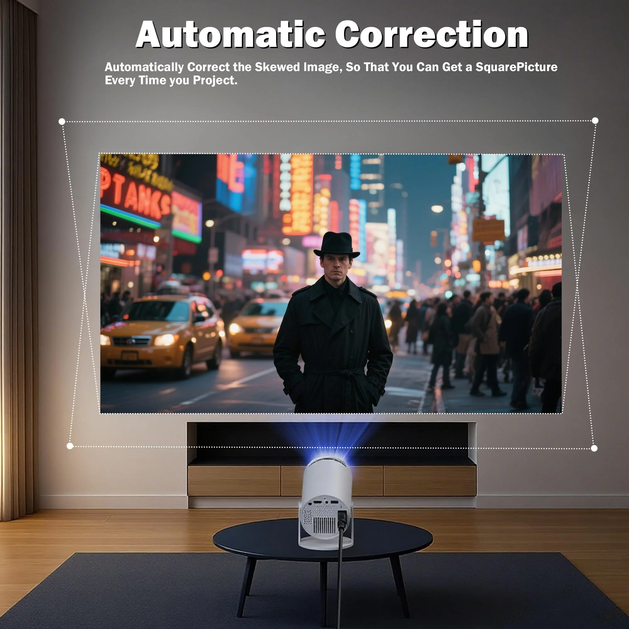 Portable Projector with WiFi and Bluetooth, Mini Projector Support 1080P, 180° Rotatable, Compatible with HDMI/USB/PC for Bedroom, Kids Room, Home Movie Nights - Image 6