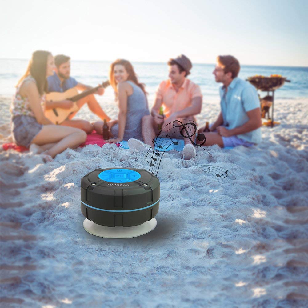 Portable Shower Speaker, IPX7 Waterproof Wireless Outdoor Speaker with HD Sound, 2 Suction Cups, Built-in Mic, Hands-Free Speakerphone for Bathroom, Pool, Beach, Hiking, Bicycle Blue - Image 7
