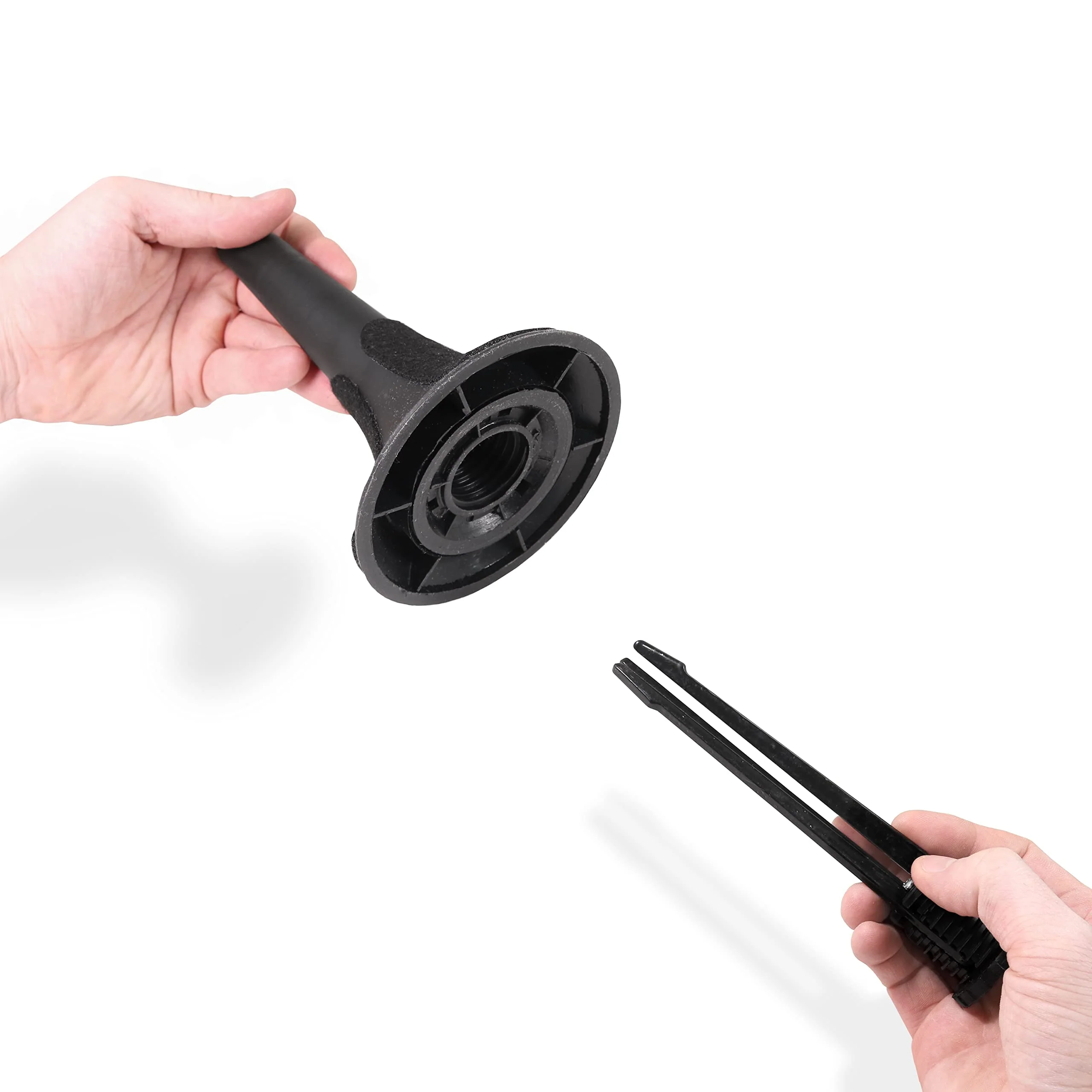 Portable Trumpet Stand - Leg Folding Instrument Rest with Soft Padding - Complete with Microfiber Cleaning Cloth, Black, TRU-MTL-BLK-1 - Image 4