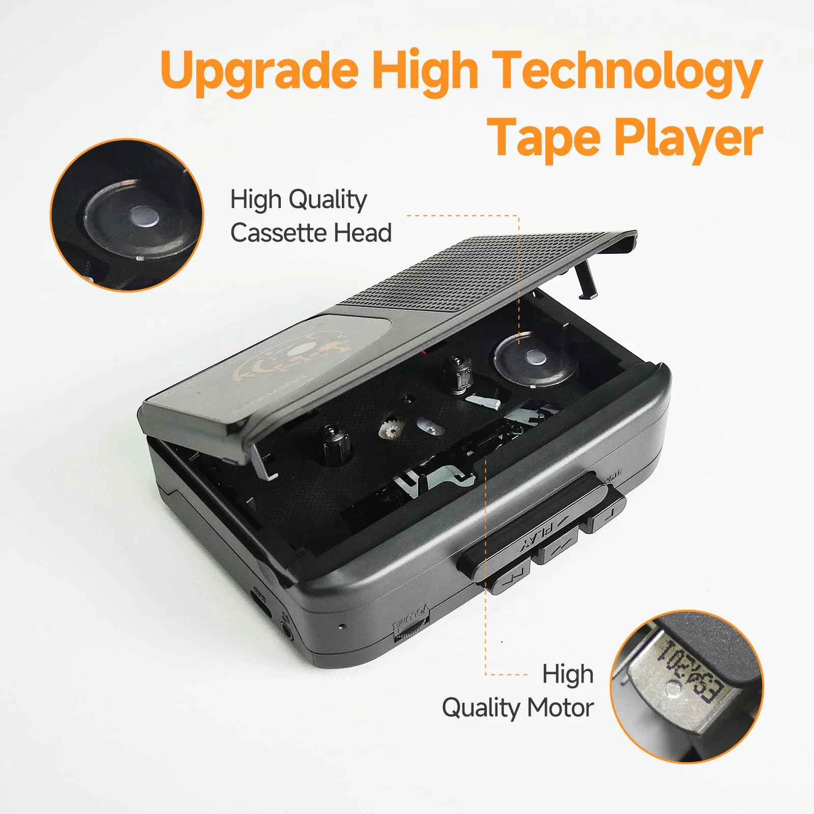 Portable Walkman Cassette Player Converter, Cassette to Digital Converter via USB, Compatible with PC/Laptops, Built-in Speaker&Headphone, Full Stereo Sound,Convert Walkman Tape to MP3/iPod Format - Image 7