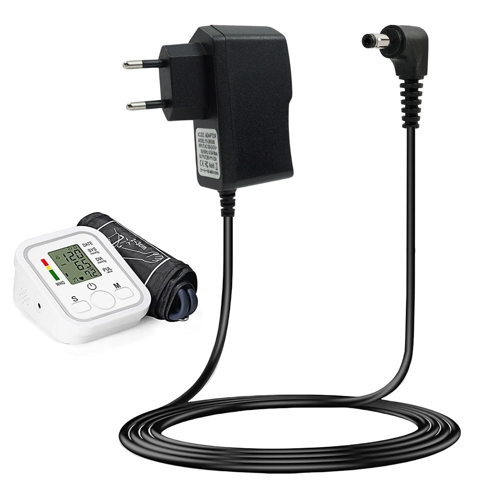 Power Supply 6V Charger Blood Pressure Monitor Compatible with Omron, X2/X2 Basic X3/6 Comfort, X4/7 Smart, M2 Basic, M3/M3 Comfort, M4, Intelli IT, M7 Intelli IT, hhp-cm01, M400/500/700, Power
