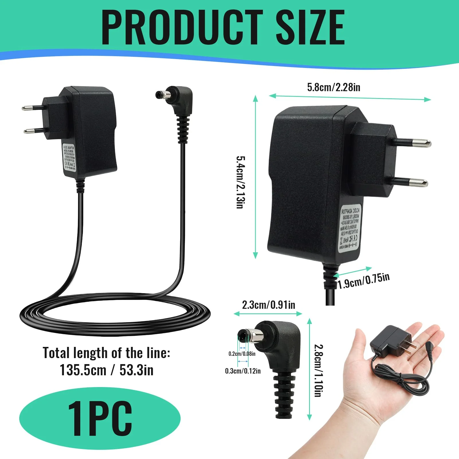 Power Supply 6V Charger Blood Pressure Monitor Compatible with Omron, X2/X2 Basic X3/6 Comfort, X4/7 Smart, M2 Basic, M3/M3 Comfort, M4, Intelli IT, M7 Intelli IT, hhp-cm01, M400/500/700, Power - Image 6