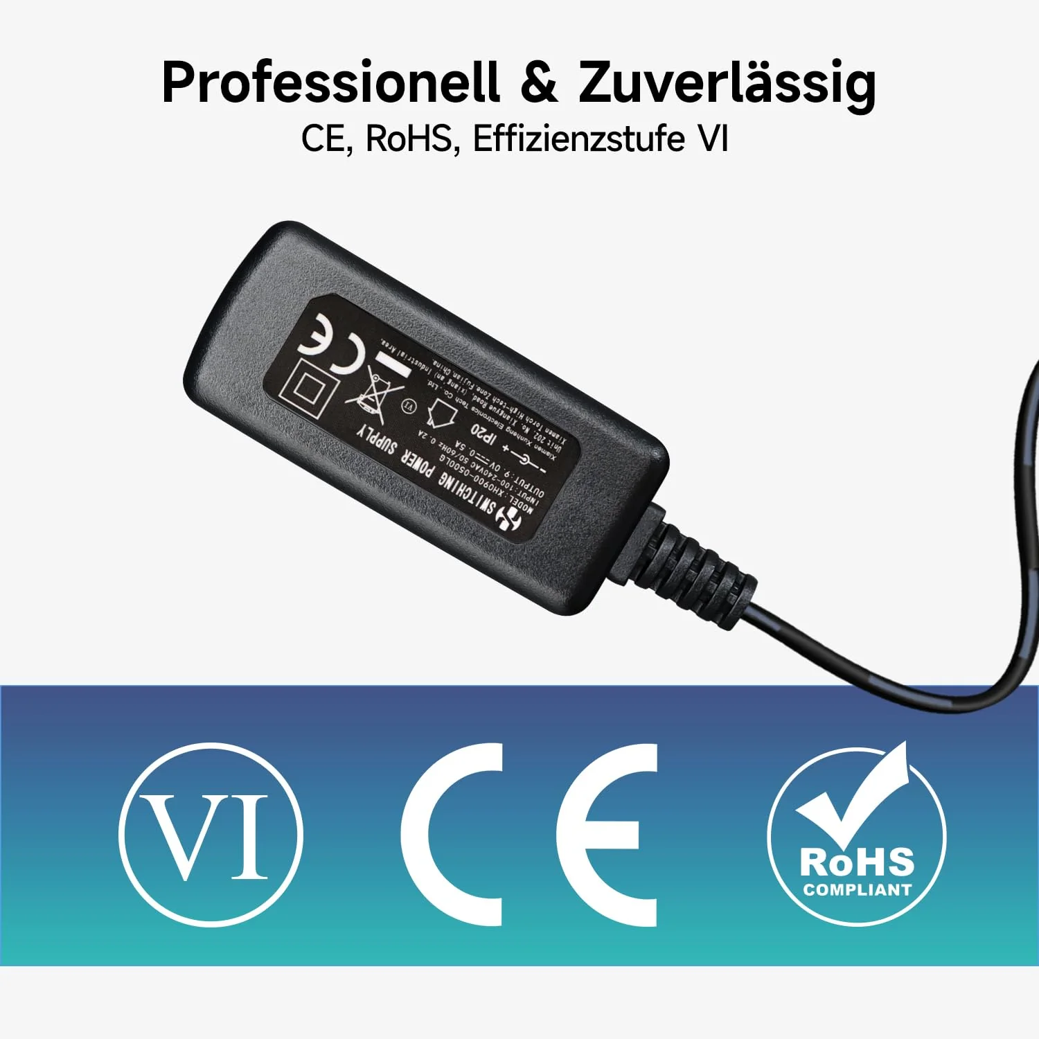 Power Supply Adapter 9V 0.5A 4.5W 1.8M AC DC Switching Adapter (Input 100-240V, Output 9V 0.5A) DC 9V 5.5x2.1mm Wall Mount Transformer Plug 9V0,5A - Image 3