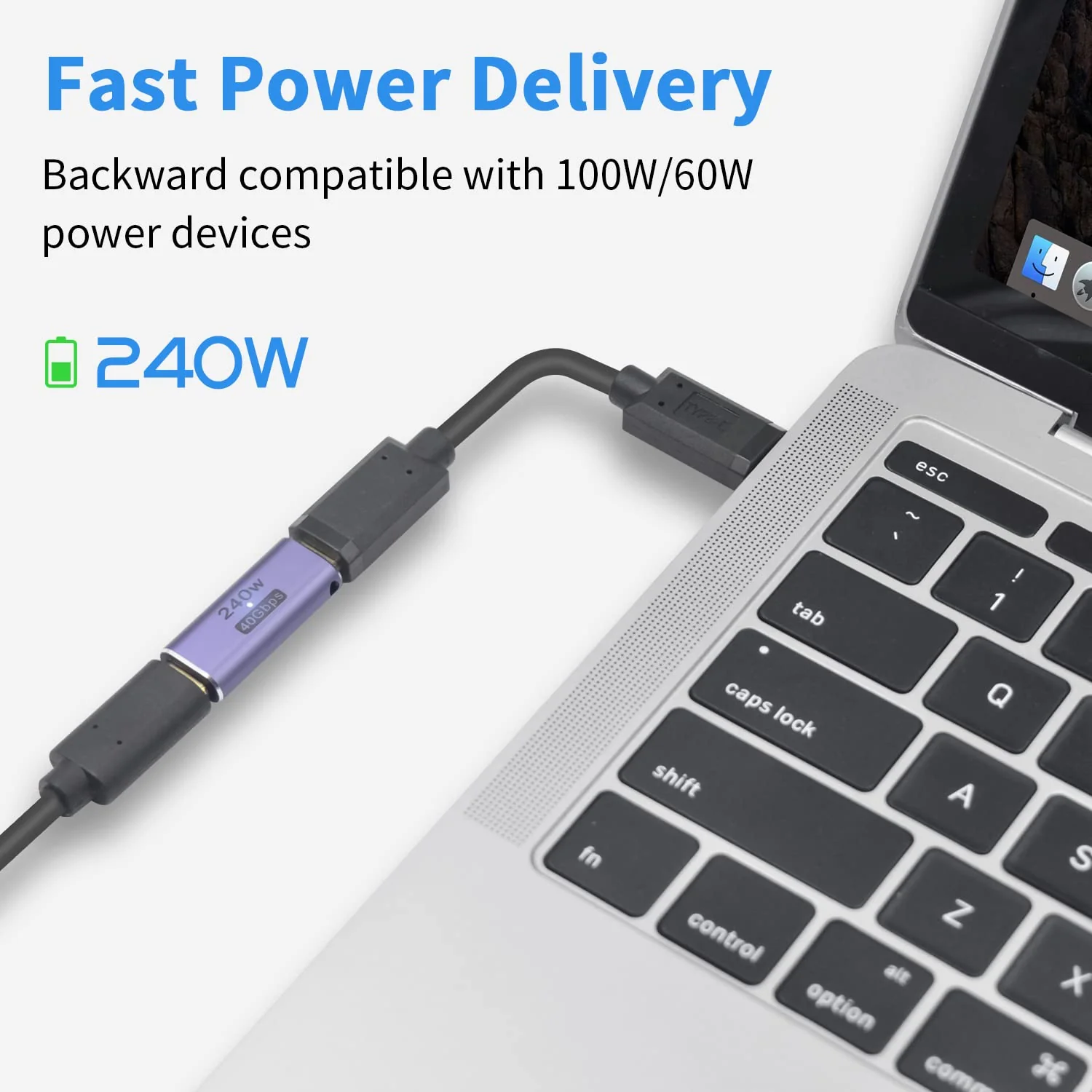 Poyiccot USB C Female to Female Adapter, USB C Coupler 240W Power Delivery, 40Gbps USB C Female to Female Coupler with 8K@60Hz Video Display Compatible for iPad, Macbook,Thunderbolt 4/3 (2Pack) - Image 2