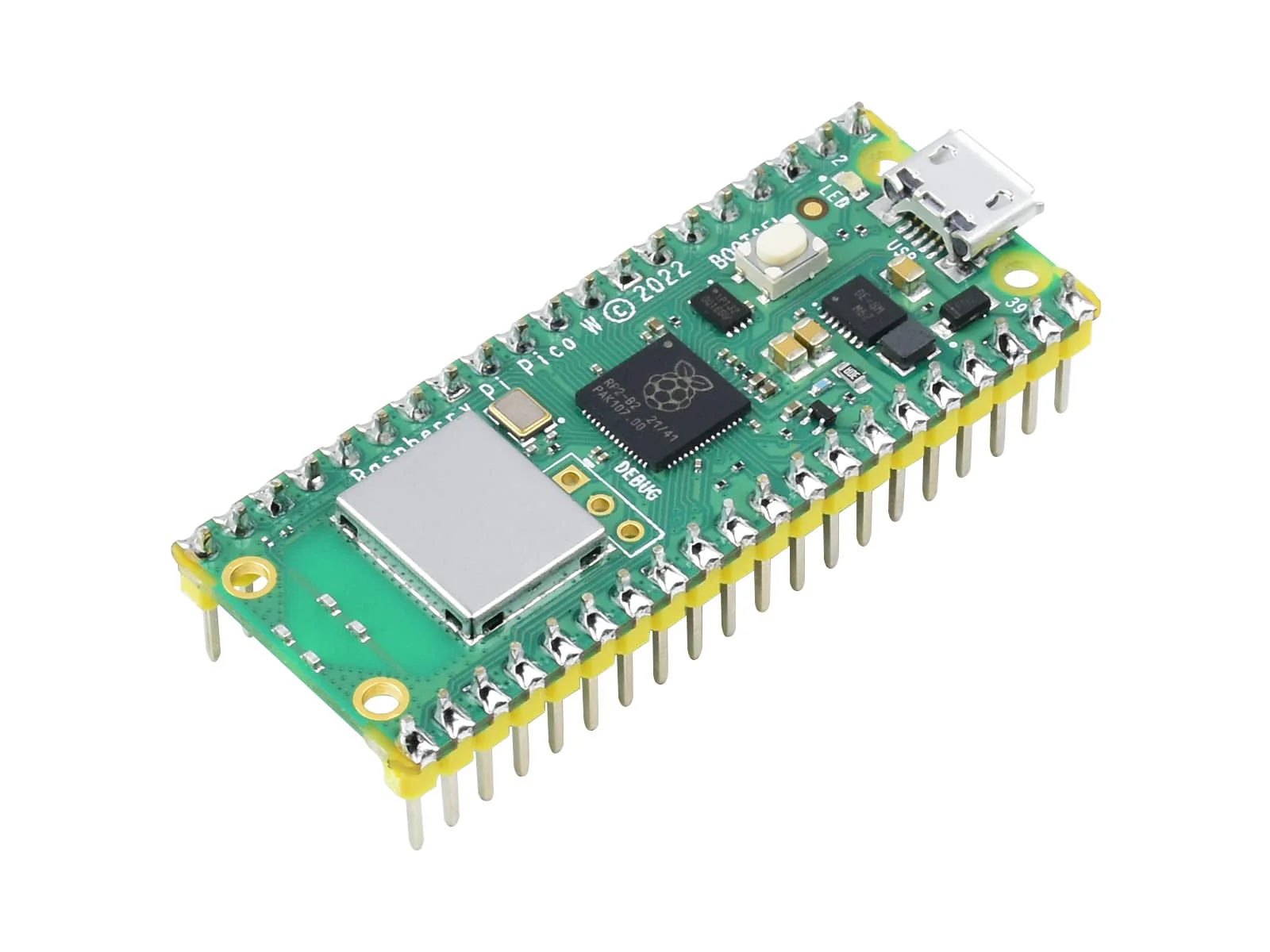Pre-Soldered Raspberry Pi Pico W RP2040 Microcontroller Board Mini Board Kit Based on Raspberry Pi RP2040 Dual-Core Processor, Built-in WiFi, Support C/C++/Python