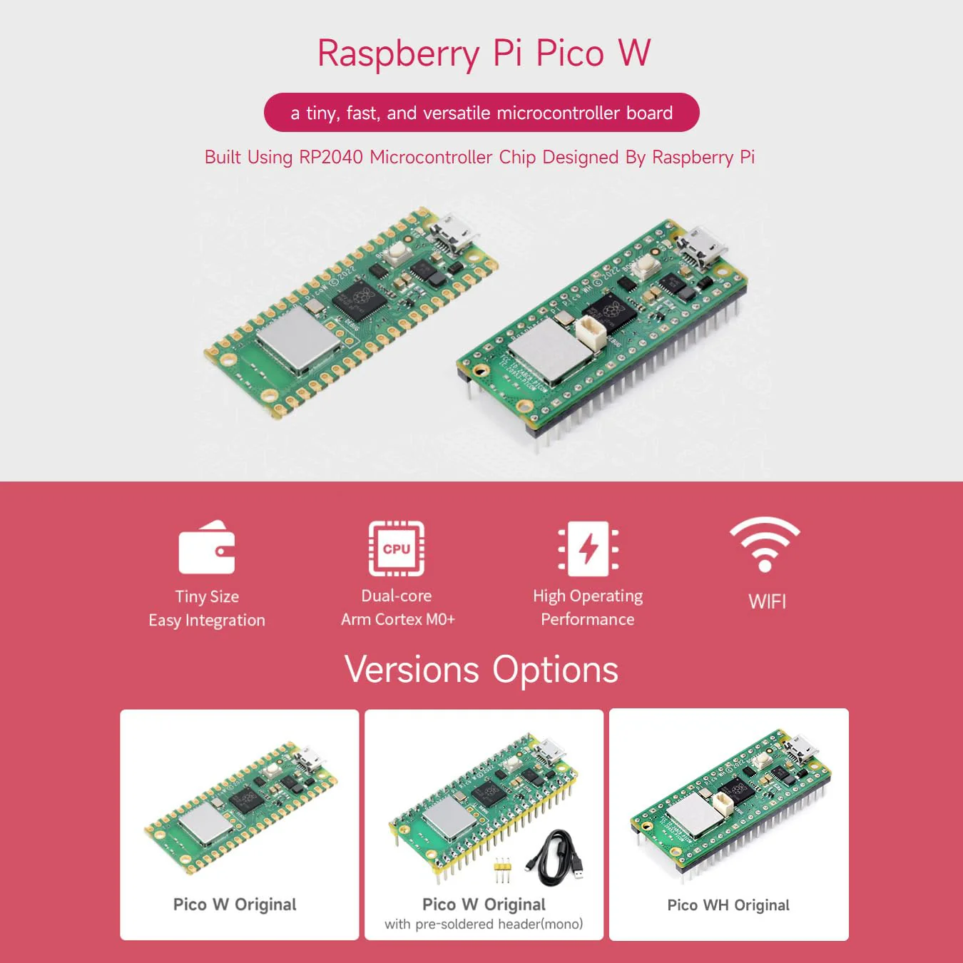 Pre-Soldered Raspberry Pi Pico W RP2040 Microcontroller Board Mini Board Kit Based on Raspberry Pi RP2040 Dual-Core Processor, Built-in WiFi, Support C/C++/Python - Image 3