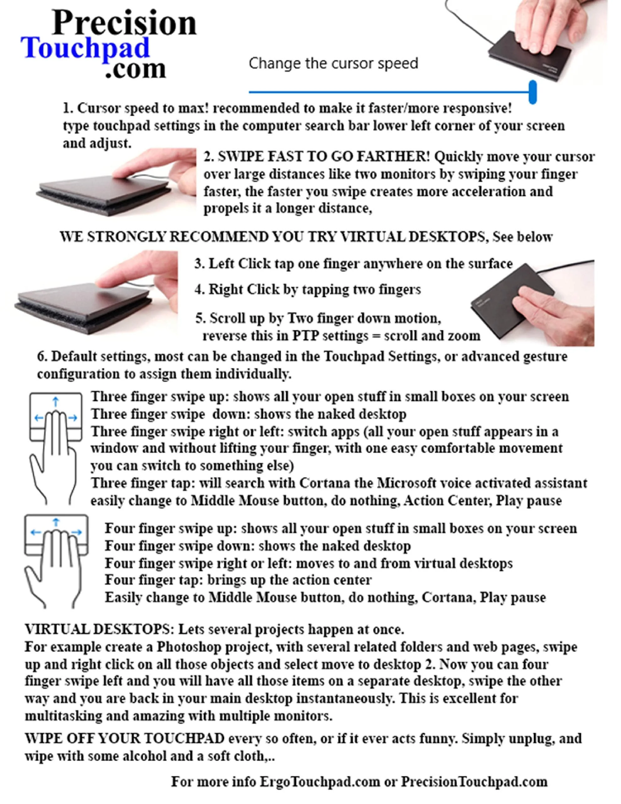 Precision Touchpad Wired USB Windows 10 ETP001PTP Most Accurate Pad for PC, 2,3,4 Finger Adjustable Programmable Gestures - Image 6
