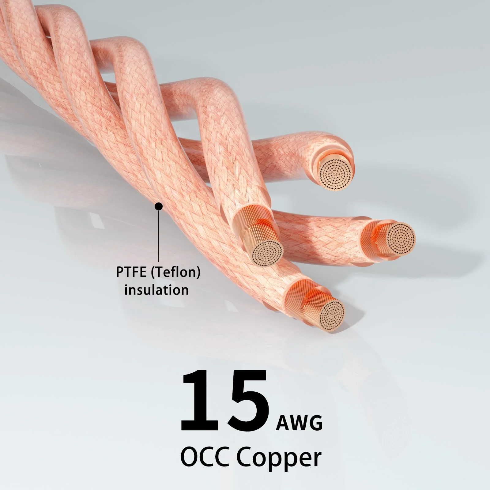 Preffair X461 1 Pair OCC Cables 15AWG 4 x 1.5mm2 RCA Audio Cable with Gold Plated RCA Connectors for Speaker, Subwoofer, Turntable, AMP, DAC (1.5M/4.9FT, X461R1786G) - Image 7