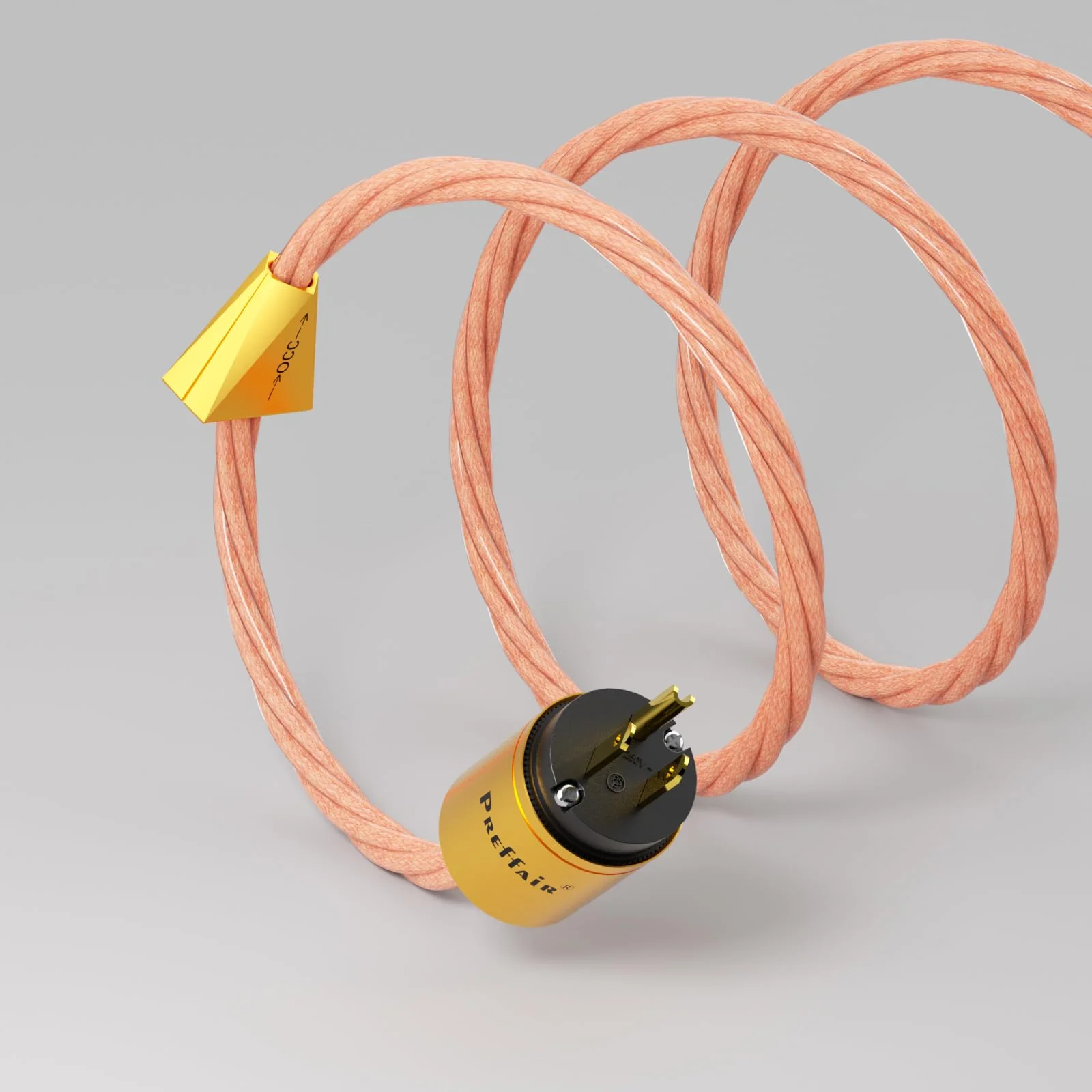 Preffair X461 OCC 5N Copper AC Power Cables 15AWG/4 x 1.5mm2 Wires with Gold Plated US-C15 IEC320 Power Connectors for Audiophile Subwoofer, Turntable, AMP, DAC (1.5M/4.9FT, X461P102G) - Image 3