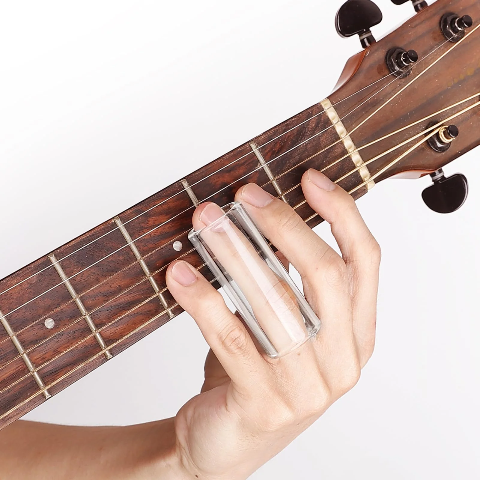 Premium Glass Guitar Slide for Electric and Acoustic - Thick Knuckle Glass Finger Slide Guitar Heavy Glass Guitar Slides Ring Size 9 Length 2.36 inch ring size 9 - length 2.36 inch clear - Image 6