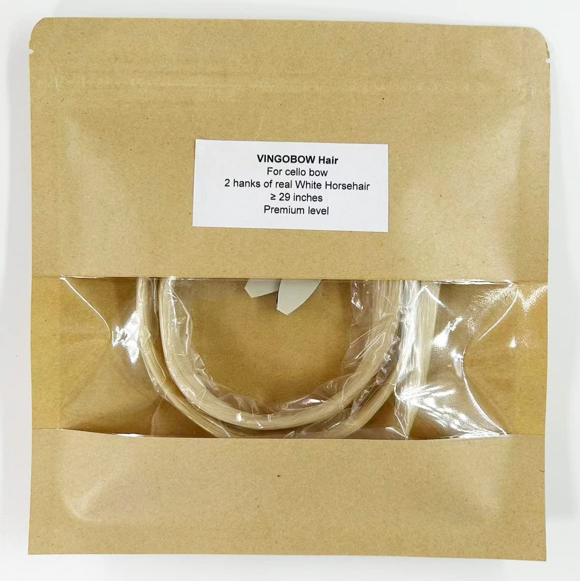 Premium Mongolian Horse Hair for Cello Bow Unbleached, White 29'' Music Instrument Accessories(2 Hanks) - Image 5