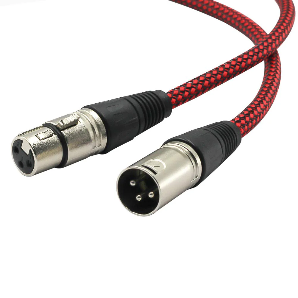 Premium XLR Male to Female 3 Pin Plug Nylon Braided Shielded Professional Mic Audio Balanced Cable for Recording Applications,Mixers,Speaker Systems (2m/6ft) 2m/6ft - Image 2