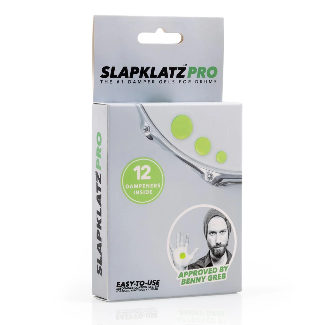 PRO Drum Gel Dampers – Alien Green – 12 Pads in 3 Sizes – Storage Case Included Single