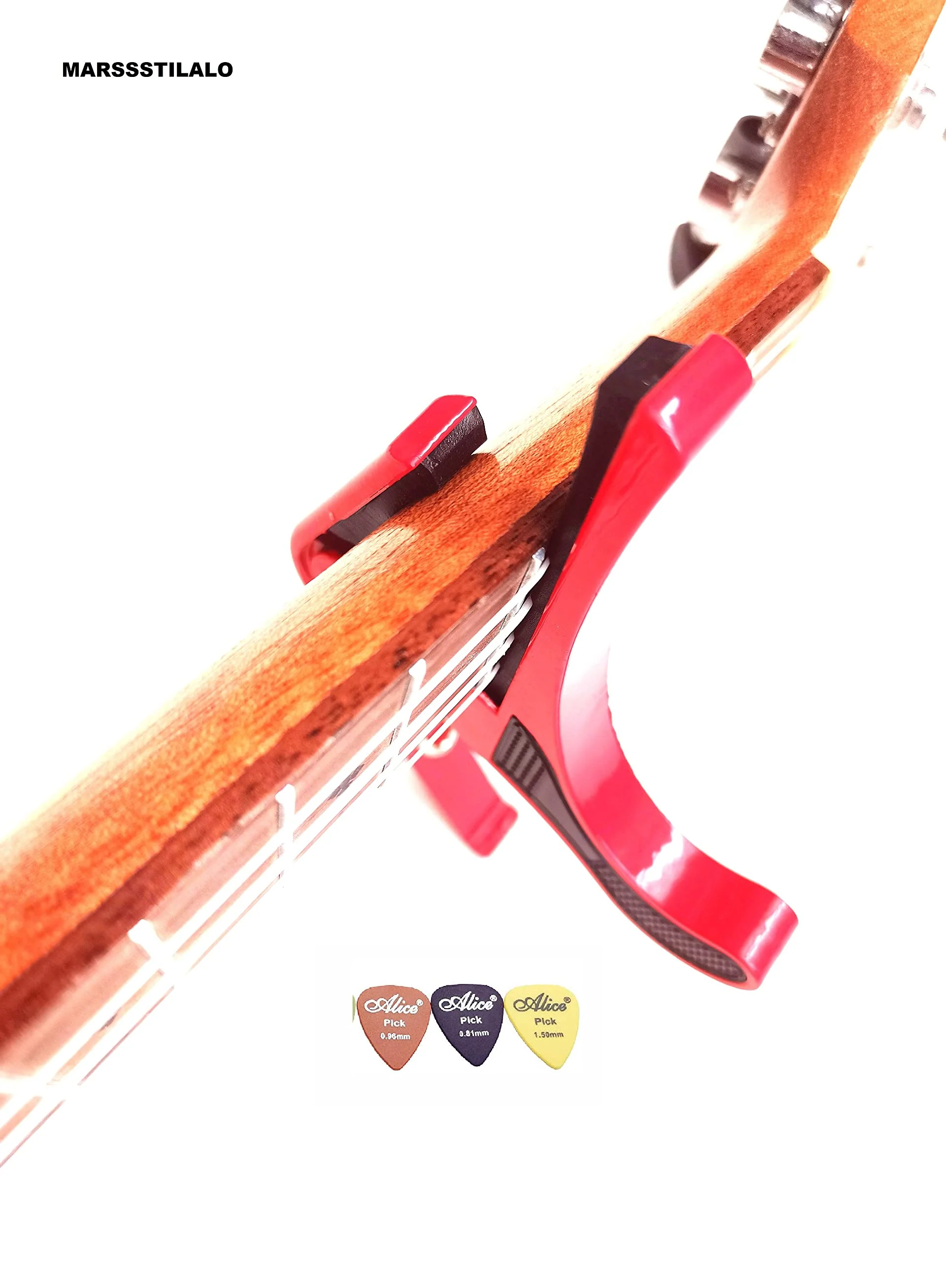 Professinal Metal Capo for Acoustic Guitars Electric Bass (Red) Red - Image 6
