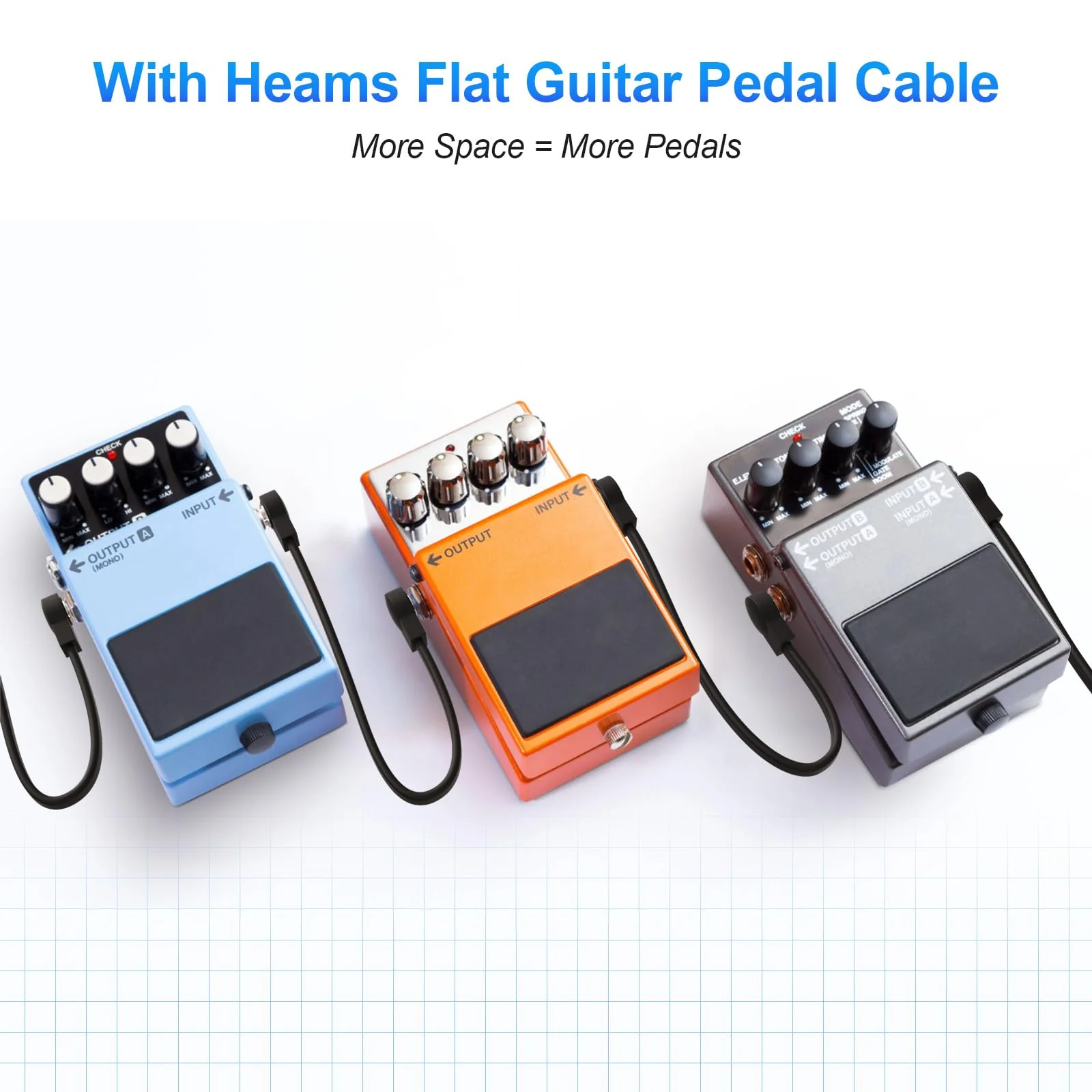 Professional 6 Pack 6 Inch Guitar Patch Cables, Noise Free and Long-lasting Guitar Pedal Cable, Low Profile Save More Space Pedal Board Cables, Right Angle Flat Patch Cable, Black - Image 7