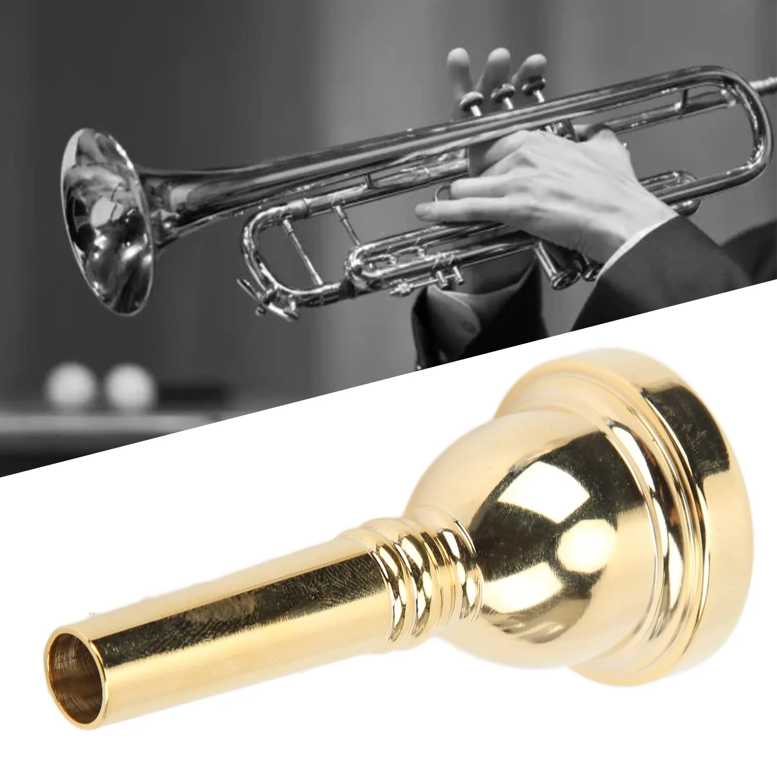 Professional Alto Trombone Mouthpiece, Gold Plated Copper Mouthpiece for Clear Sound, Durable Design for Beginners and Musicians, Ideal Gift for Trombone Players - Image 3