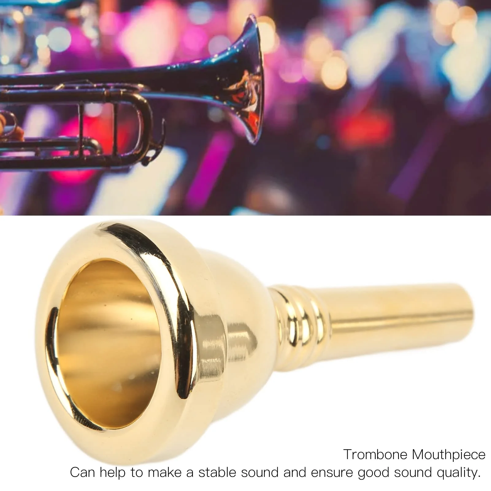 Professional Alto Trombone Mouthpiece, Gold Plated Copper Mouthpiece for Clear Sound, Durable Design for Beginners and Musicians, Ideal Gift for Trombone Players - Image 5