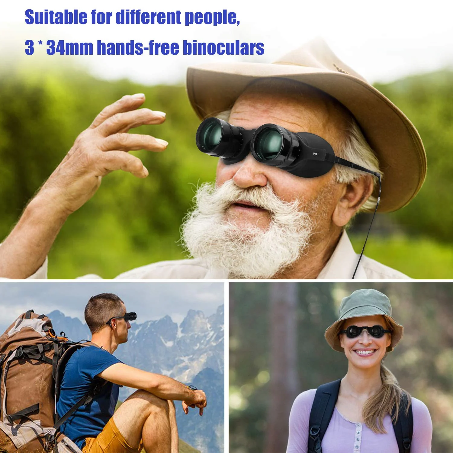 Professional Hands-Free Binocular Glasses for Fishing, Bird Watching, Sports, Concerts, Theater, Opera, TV, Sight Seeing, Hands-Free Opera Glasses for Adults (Green Film Optics)-Upgraded - Image 2