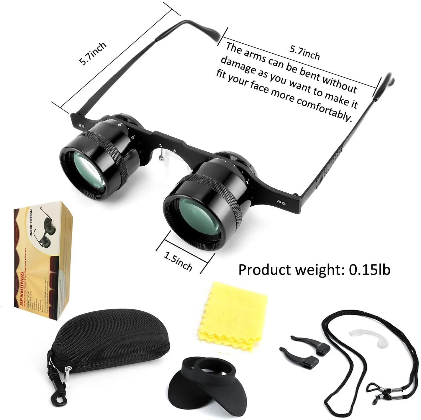 Professional Hands-Free Binocular Glasses for Fishing, Bird Watching, Sports, Concerts, Theater, Opera, TV, Sight Seeing, Hands-Free Opera Glasses for Adults (Green Film Optics)-Upgraded - Image 4