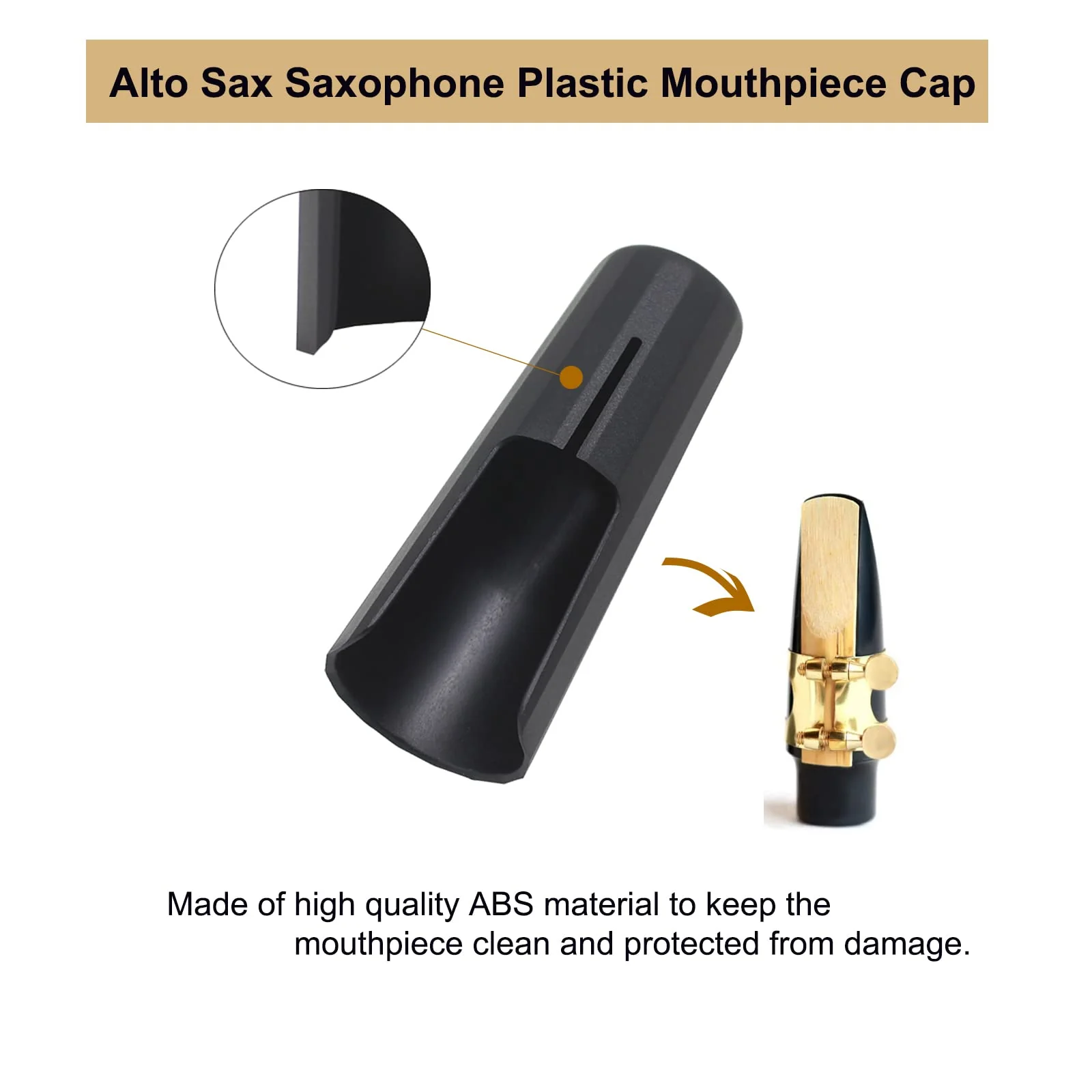 PU Leather Alto Saxophone Ligature Clip Fastener with Saxophone Mouthpiece Plastic Cap For Alto Sax Saxophone - Image 5