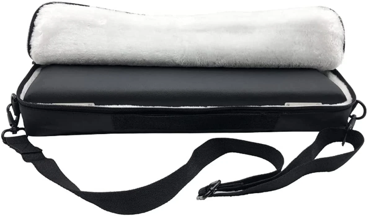 PU Leather Flute Case Carrying Handbag Durable for 16 Holes Flute C Foot with Adjustable Shoulder Strap - Image 2