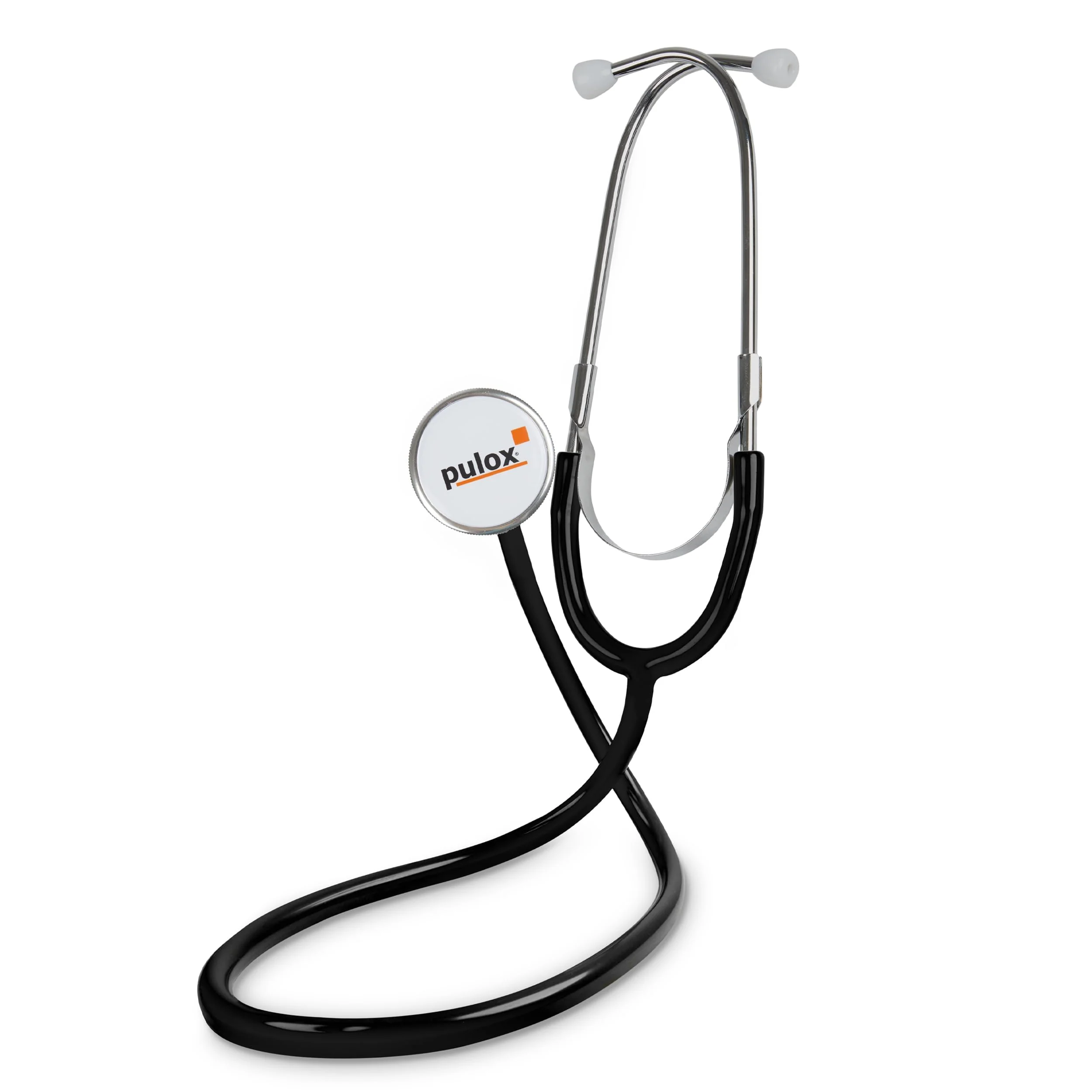 Pulox Flat Head Stethoscope for Respiratory Monitoring and Blood Pressure Monitoring in Black