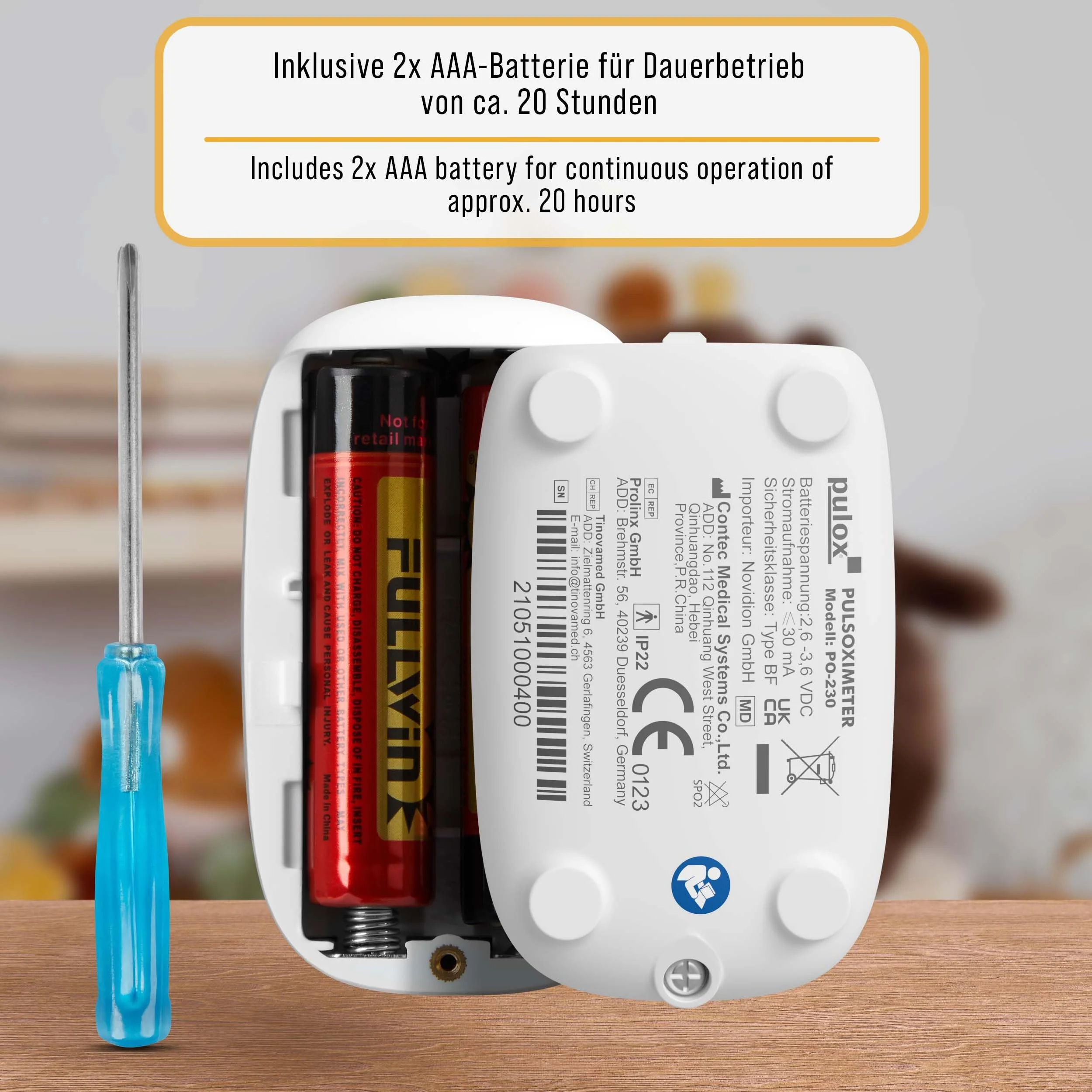 Pulox PO-230 Finger Pulse Oximeter for Children in Yellow, Measurement of SpO2 and Pulse in Seconds - with Stickers to Stick Yourself - Image 4