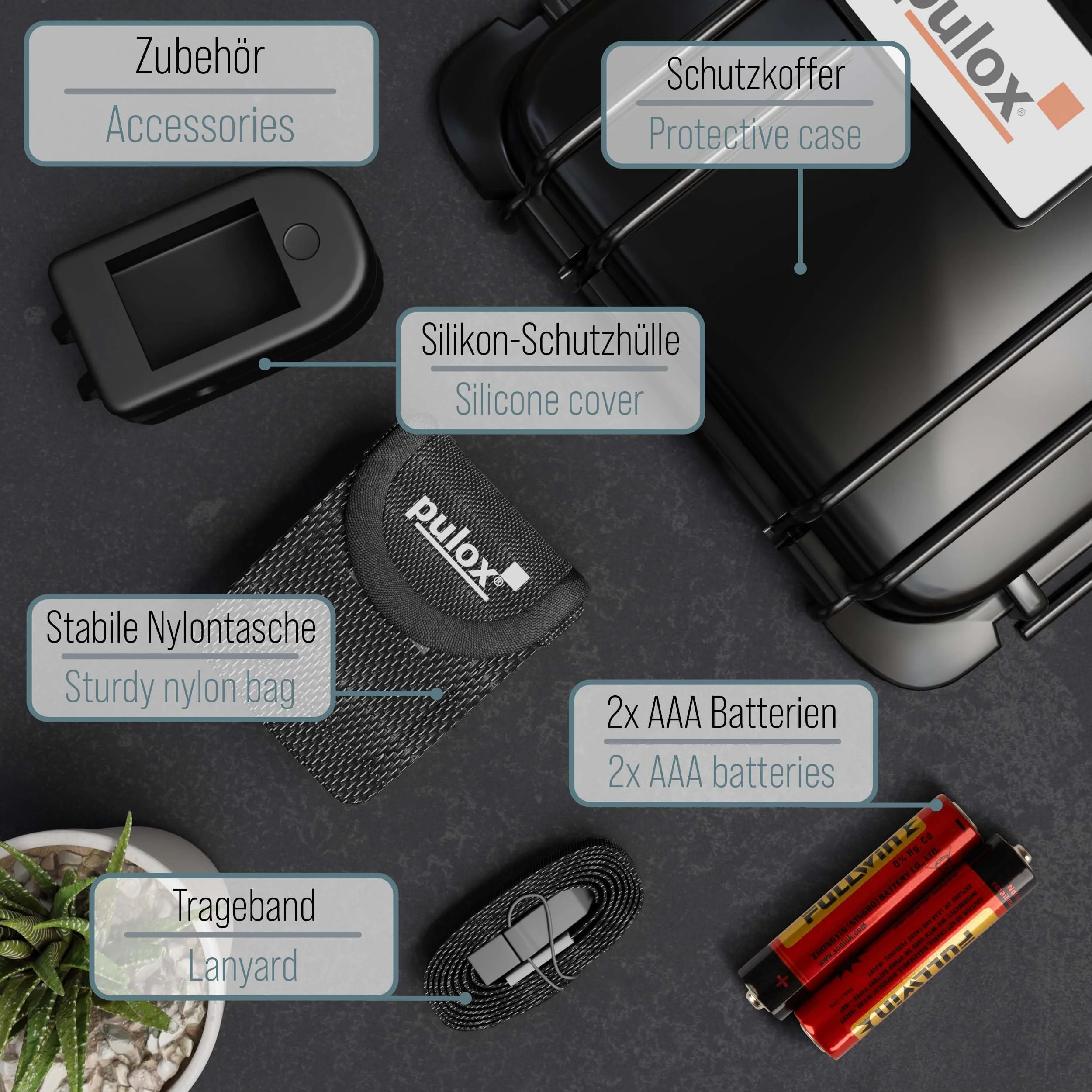 Pulse oximeter PULOX PO-200A with switchable alarm function and pulse tone incl. Accessories *Colour selection possible, black - Image 6