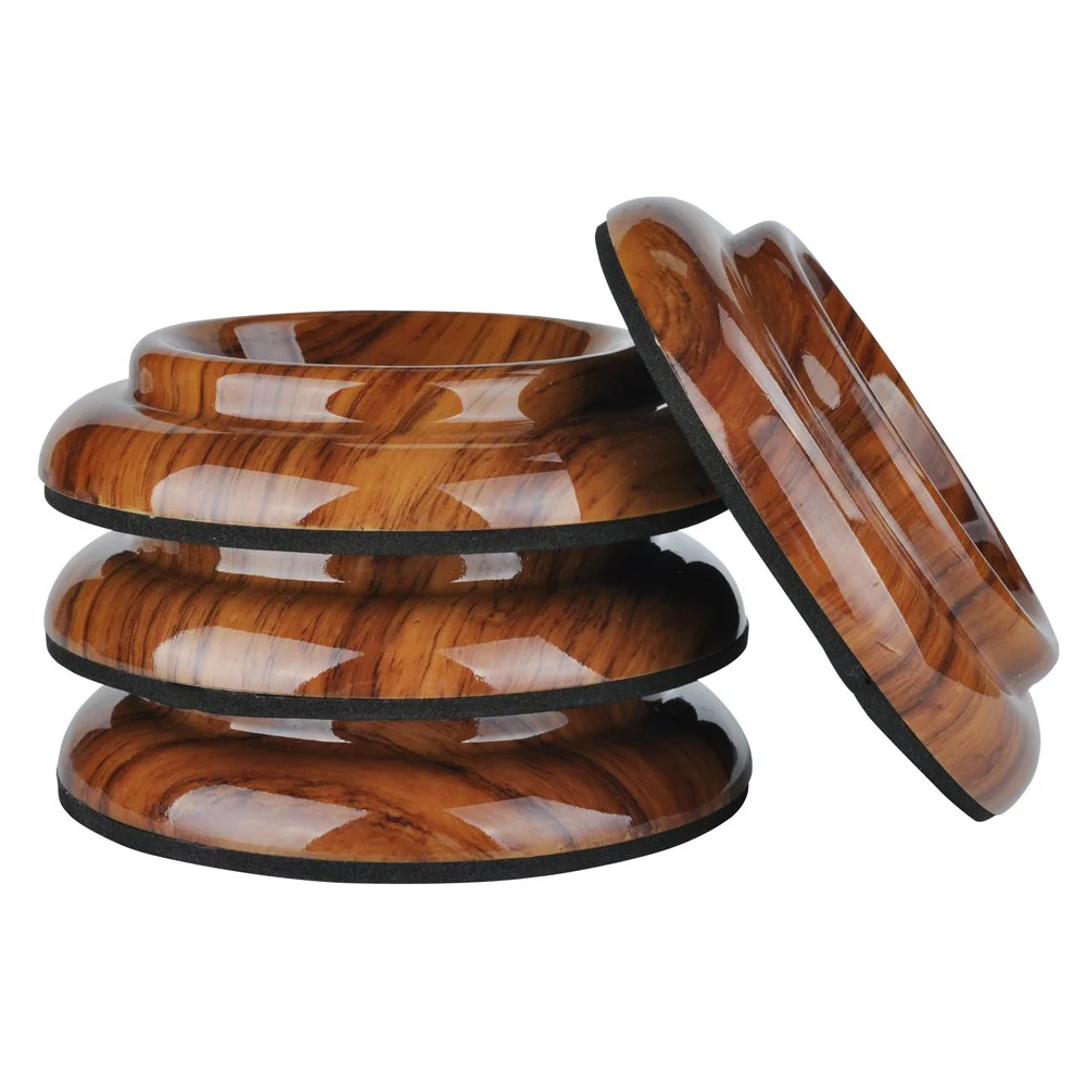 PUNK ABS Upright Piano Caster Cups Set of 4 Slip Resistant Leg Protector (Rosewood) Rosewood