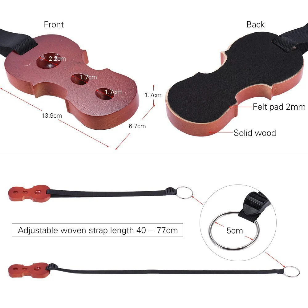 PUNK Solid Wood Cello Endpin Rest Non-slip Stopper Anchor Protector in Cello Shape 3 Holes Holder (3A) 3A - Image 7