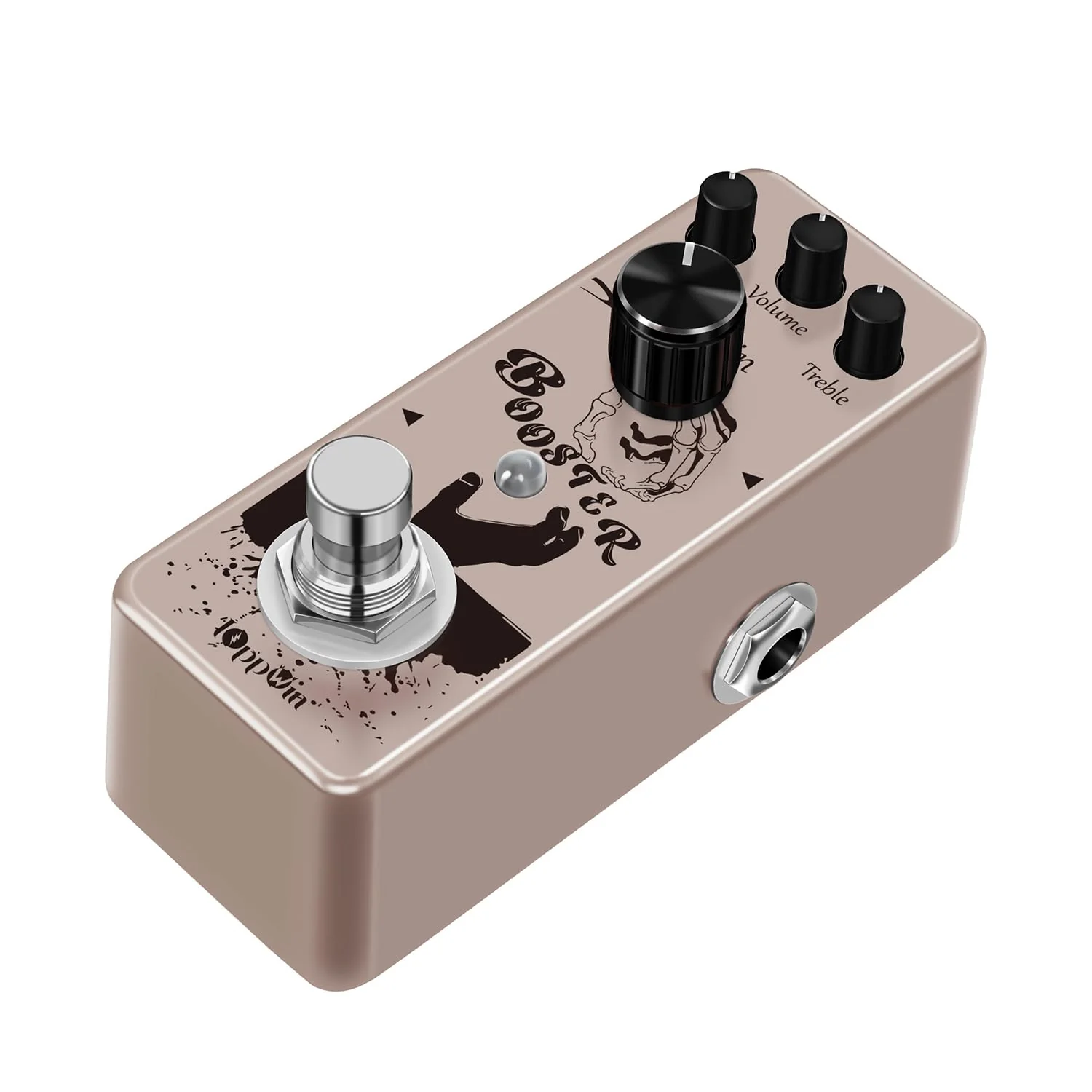 Pure Boost 20dB+ Clean Boost Pedal - ±15dB 2-Band EQ, Metal Enclosure, True Bypass for Guitar/Bass