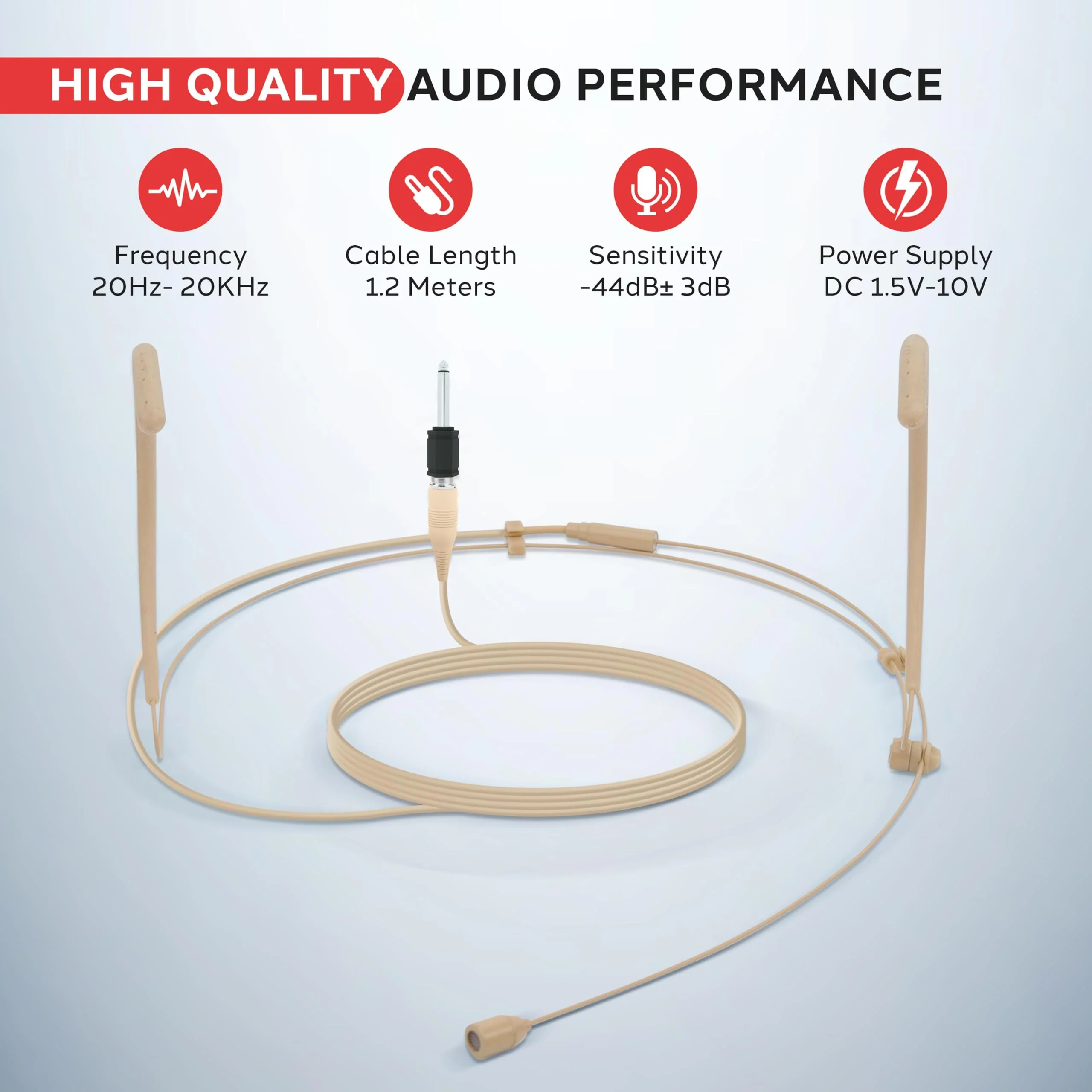 Pyle Double Over-Ear Microphone Headset - Professional Hands-Free Omnidirectional Wired Audio Boom Condenser Microphone Headset w/ 3.5mm / 1/4" Adapter, 1.2m Cable, and Windscreen. - Image 3