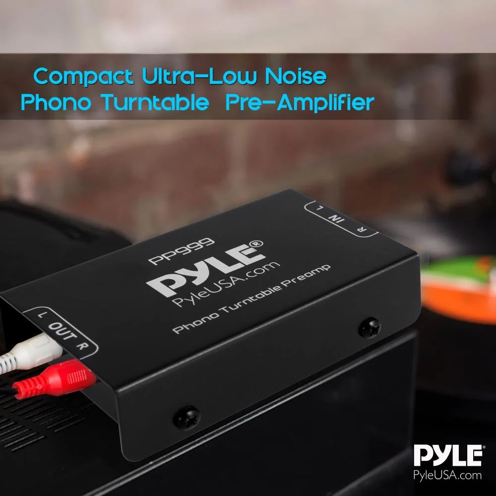 Pyle Phono Turntable Preamp - Mini Electronic Audio Stereo Phonograph Preamplifier with RCA Input, RCA Output & Low Noise Operation Powered by 12 Volt DC Adapter - PP999 , Black Single - Image 6