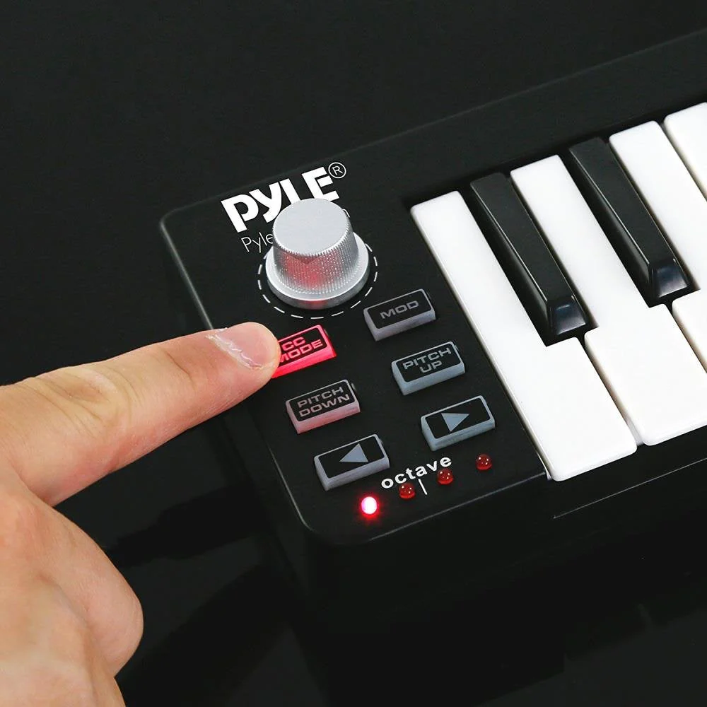 Pyle USB MIDI Keyboard Controller - Upgraded 25 Key Portable Audio Recording Workstation Equipment - Hardware Buttons Control any DAW Software for Computer Music Production - PMIDIKB10_0 - Image 4