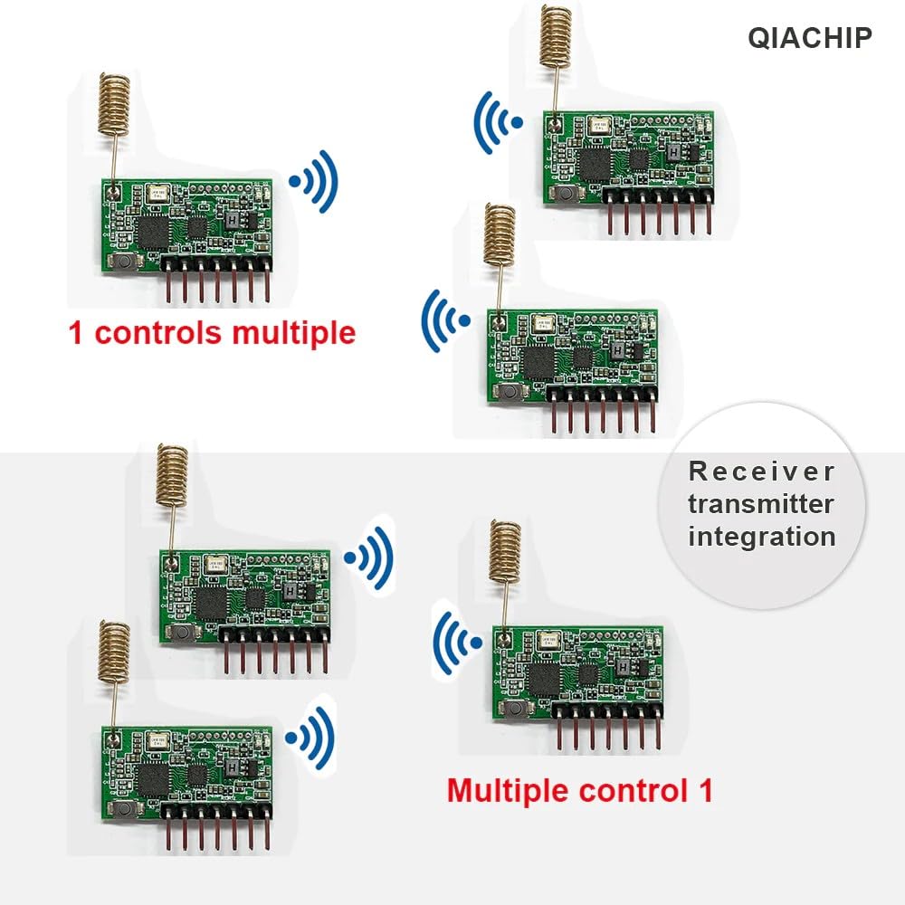 QIACHIP RX480e 868 MHz Transmitter Receiver RF Radio Module for Arduino and Garage Door Opener, Wireless Module with Antenna 4 Sets RX480E-868*4 - Image 2