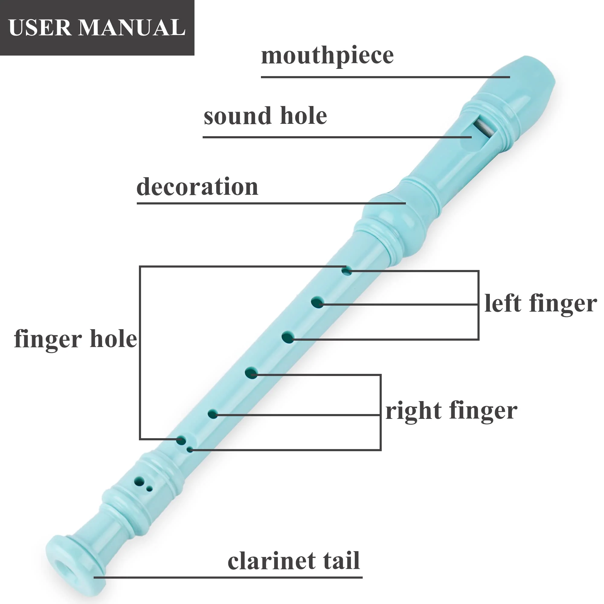 QIELIZI Recorder Instrument for Beginner Adults,8-Hole Soprano Descant Recorder Music Flute with with Cleaning Rod & Leather Case For Home Entertainment(2-Sea World2) 2-Pack 2-Sea World2 - Image 4