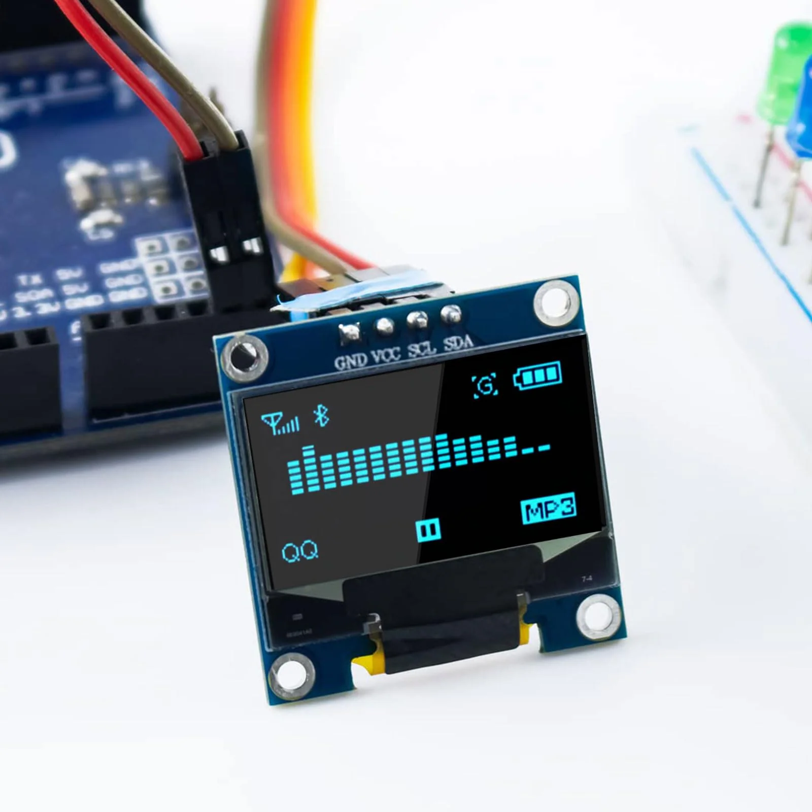 QIQIAZI 0.96 Inch OLED Display I2C Module, 3 Pieces I2C Display Module 128 x 64 Pixel I2C Screen Display Module Compatible with Arduino and Raspberry Pi (Blue) - Image 9