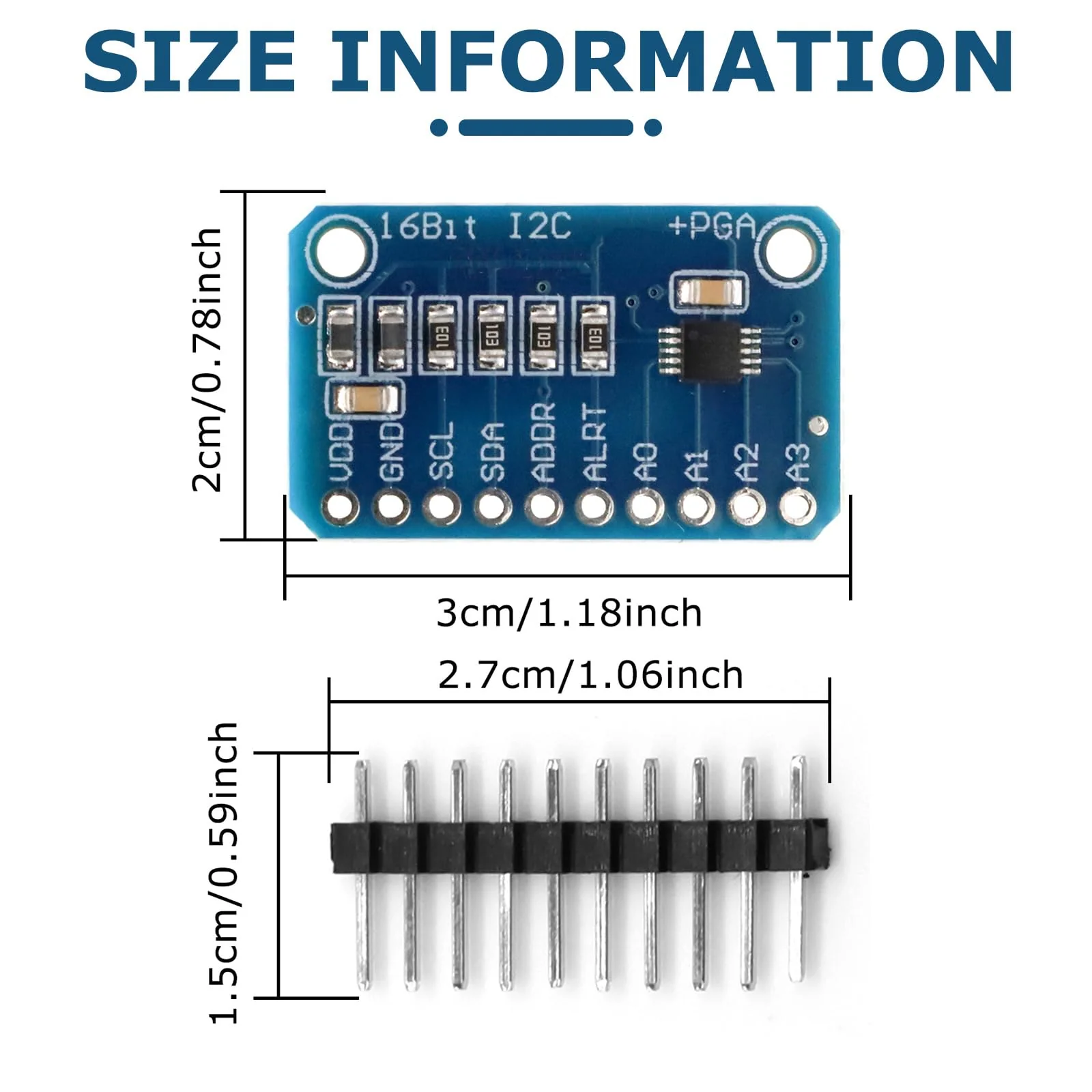 QIQIAZI 5 Pieces 16-bit 4-Channel ADC for Analog to Digital Converter Arduino Compatible Development Board Module Analog to Digital Converter - Image 3