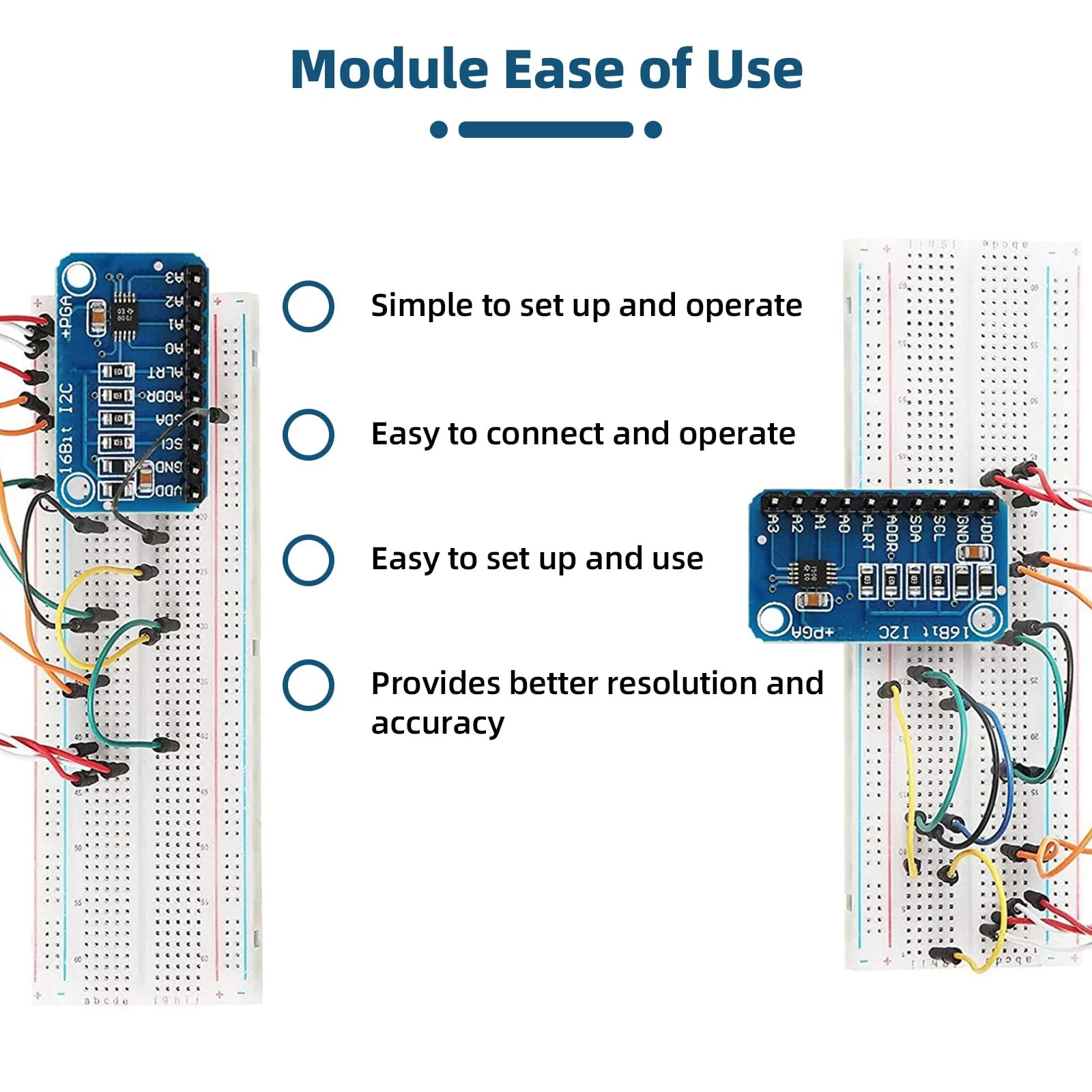 QIQIAZI 5 Pieces 16-bit 4-Channel ADC for Analog to Digital Converter Arduino Compatible Development Board Module Analog to Digital Converter - Image 6