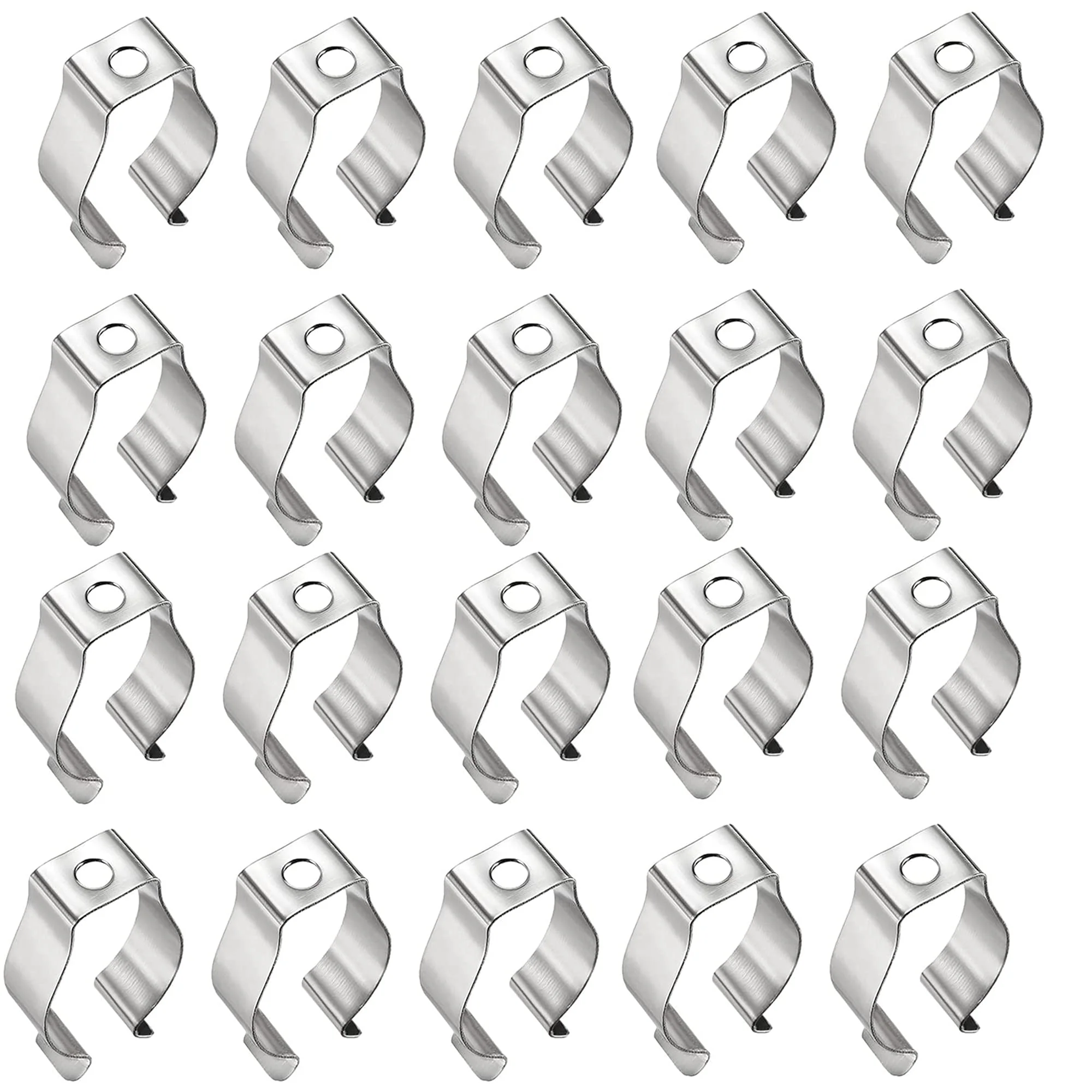 QIUMING Pack of 20 U-Clip Holder for Fluorescent Tube Holder LED Fluorescent Tube to Prevent Sag for LED Light Lamp Pipe Water Pipe Shed Garage Storage