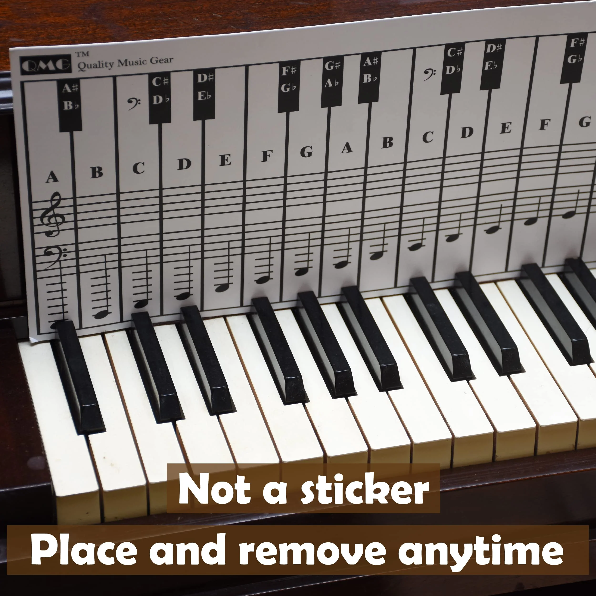 QMG Piano and Keyboard Note Chart for 88 Keys, Use Behind the Keys, Ideal Visual Tool for Beginners Learning Piano or Keyboard, Easy to Set Up - Image 5