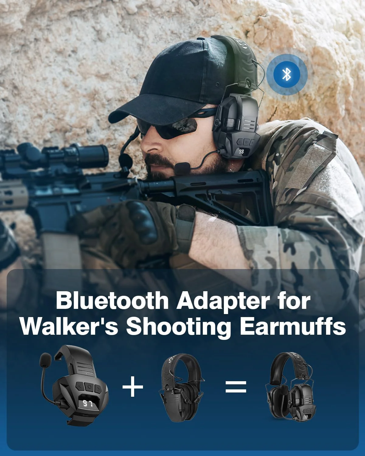 Qozybuds Wireless Bluetooth 5.4 Adapter for Walker's Earmuffs, Portable Receiver for Walker's Razor Slim, Hands-Free Calling - Image 2