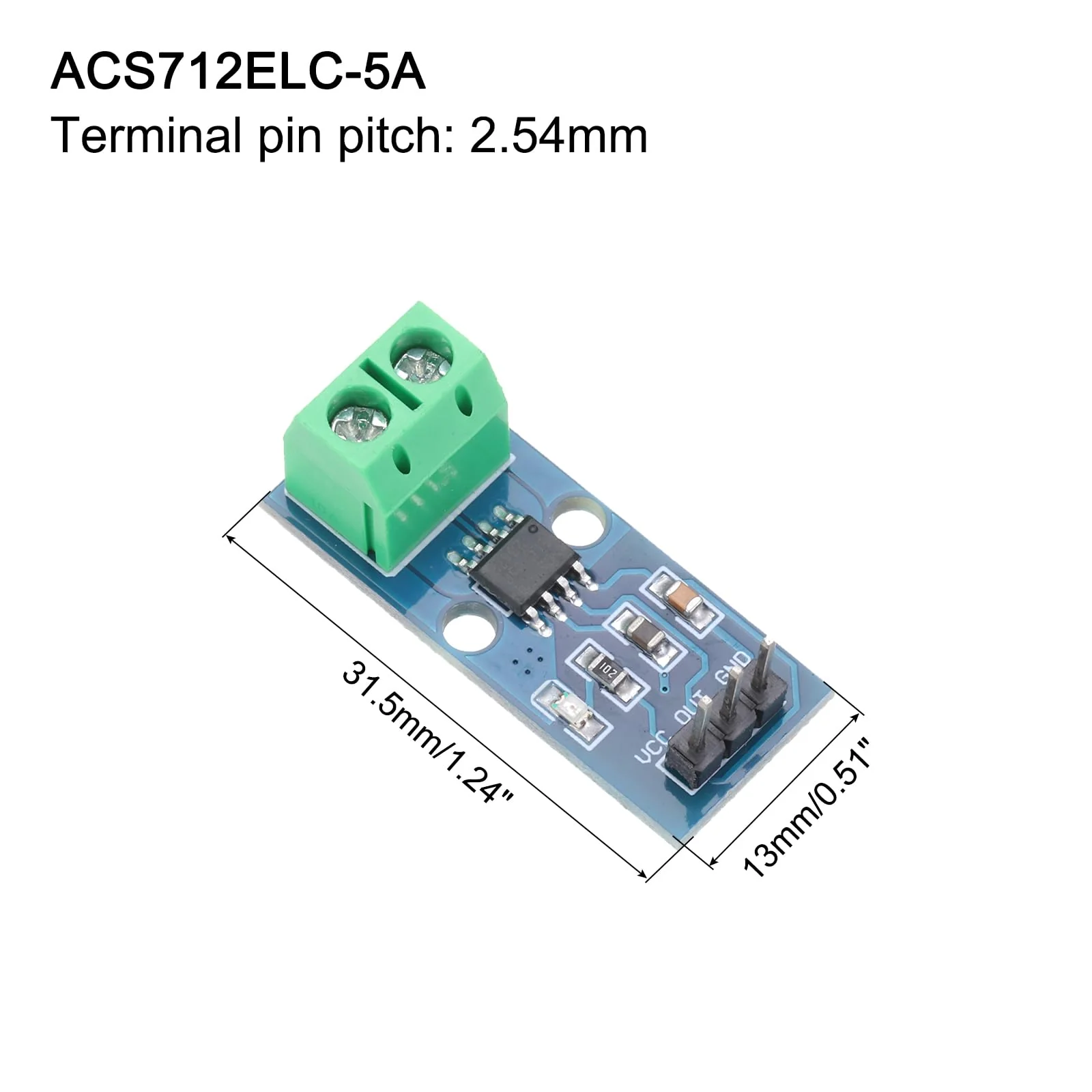 QUARKZMAN 3pcs ACS712 Current Sensor Module 5A Range Hall Effect Current Sensor Current Measurement AC/DC for Current Detection - Image 2