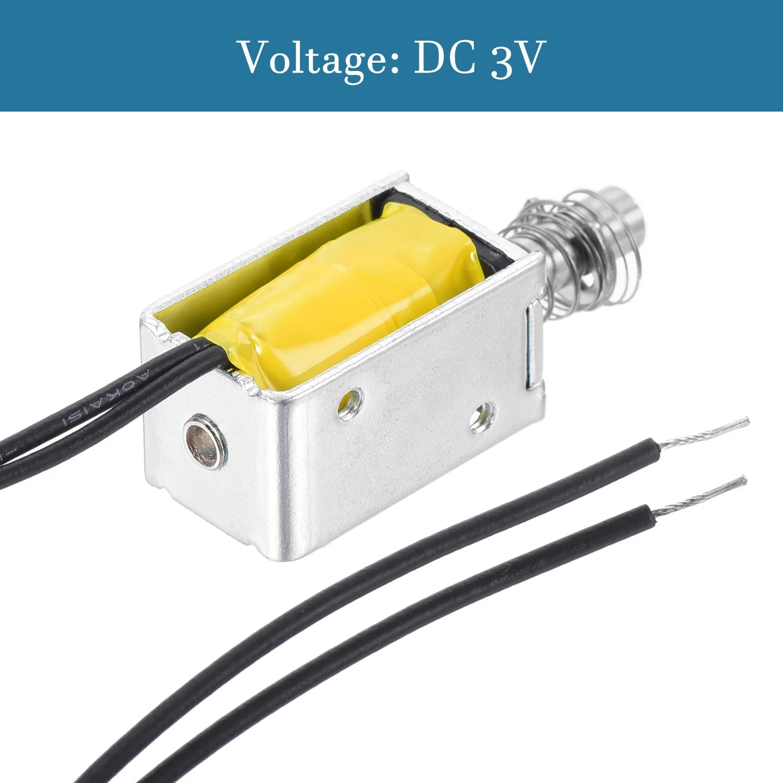 QUARKZMAN DC 3V 0.5A Open Frame Solenoid Electromagnet x 1 Piece Pressure Pull Type Open Frame Solenoid Electromagnet for Vending Machines, [Silver Tone, Black] - Image 5